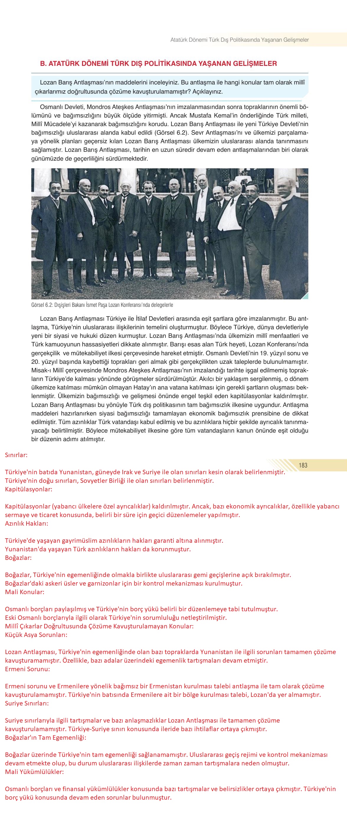 8. Sınıf Sek Yayınları İnkılap Tarihi Ve Atatürkçülük Ders Kitabı Sayfa 183 Cevapları