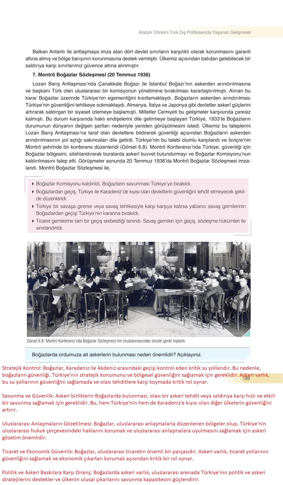 8. Sınıf Sek Yayınları İnkılap Tarihi Ve Atatürkçülük Ders Kitabı Sayfa 189 Cevapları