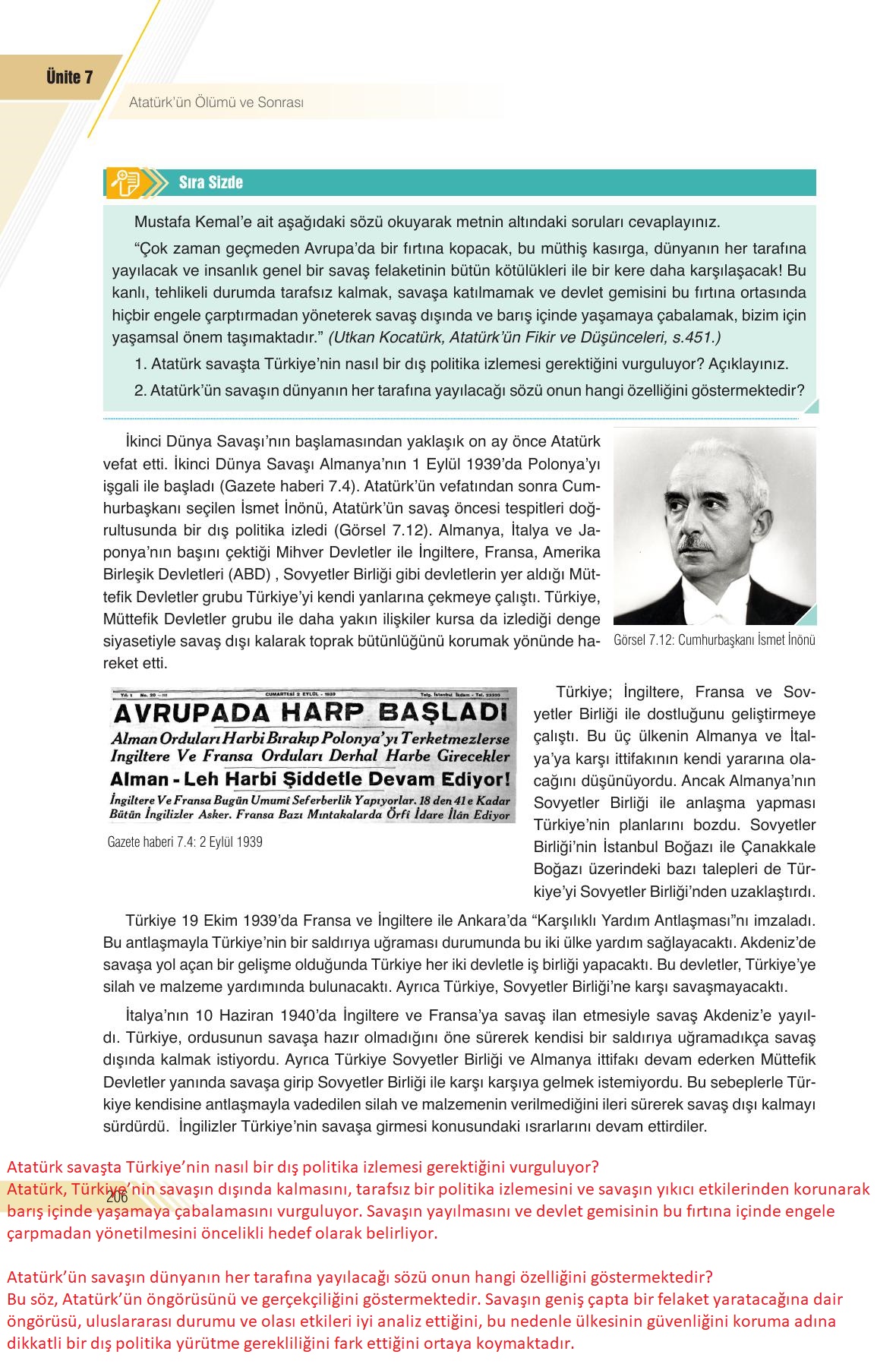 8. Sınıf Sek Yayınları İnkılap Tarihi Ve Atatürkçülük Ders Kitabı Sayfa 206 Cevapları 8. Sınıf Sek Yayınları İnkılap Tarihi Ve Atatürkçülük Ders Kitabı Sayfa 206 Cevapları