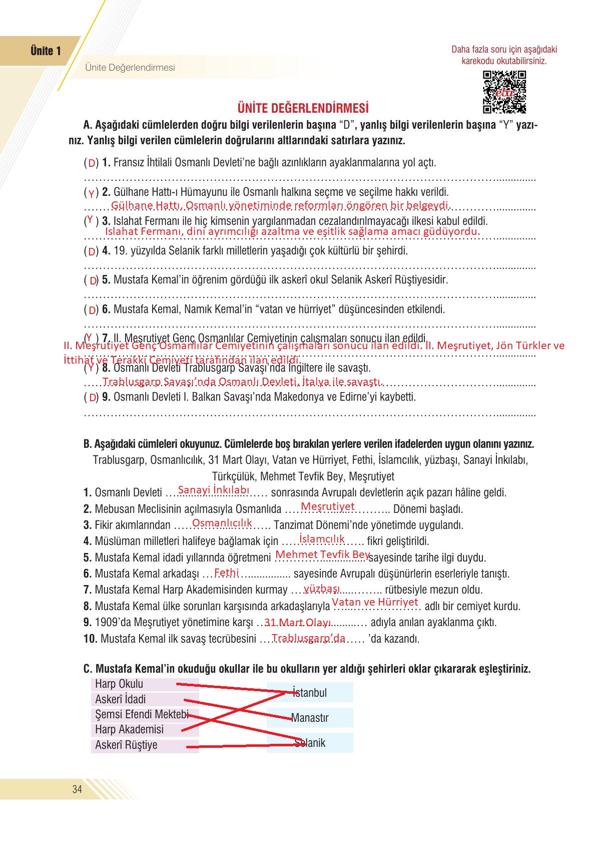 8. Sınıf Sek Yayınları İnkılap Tarihi Ve Atatürkçülük Ders Kitabı Sayfa 34 Cevapları 8. Sınıf Sek Yayınları İnkılap Tarihi Ve Atatürkçülük Ders Kitabı Sayfa 34 Cevapları