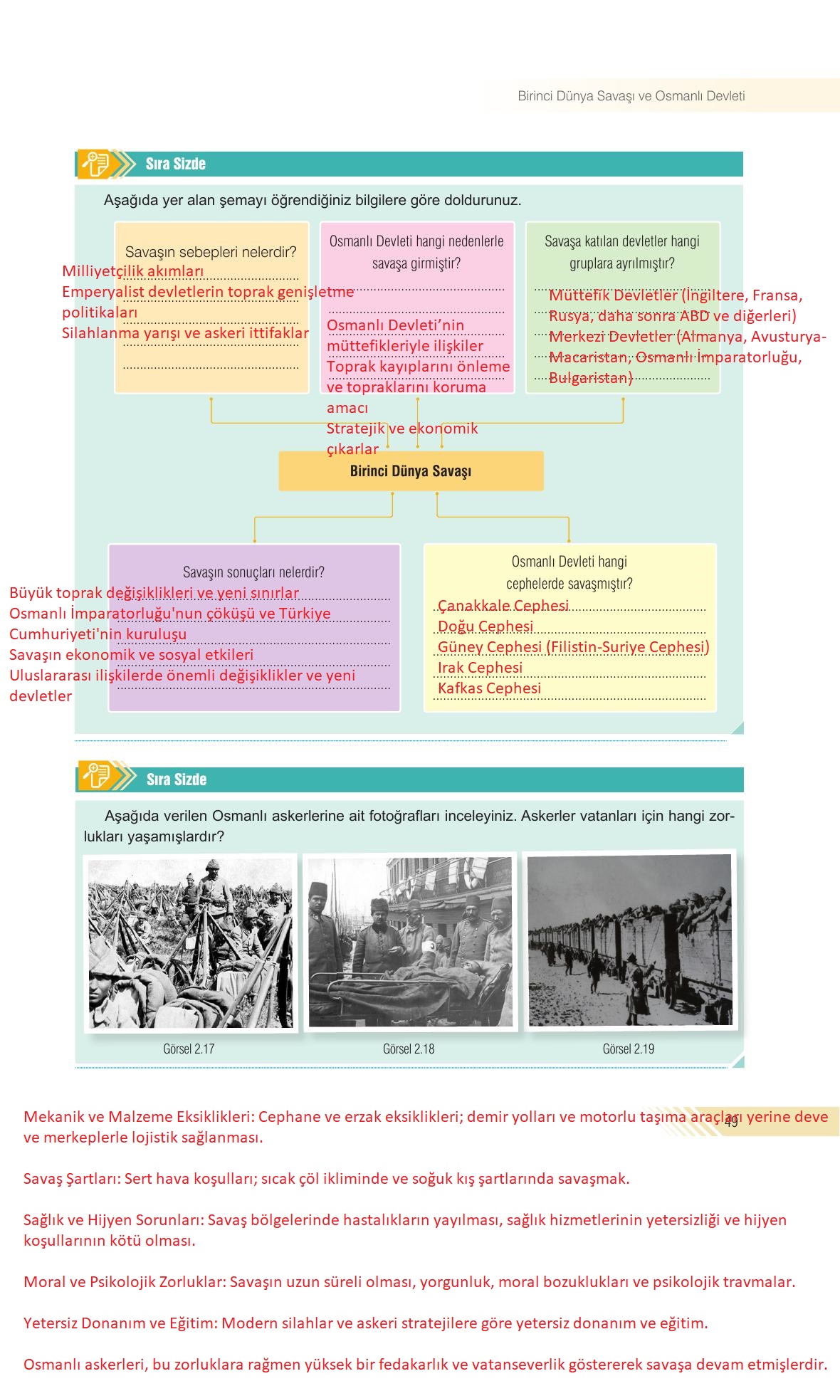 8. Sınıf Sek Yayınları İnkılap Tarihi Ve Atatürkçülük Ders Kitabı Sayfa 49 Cevapları