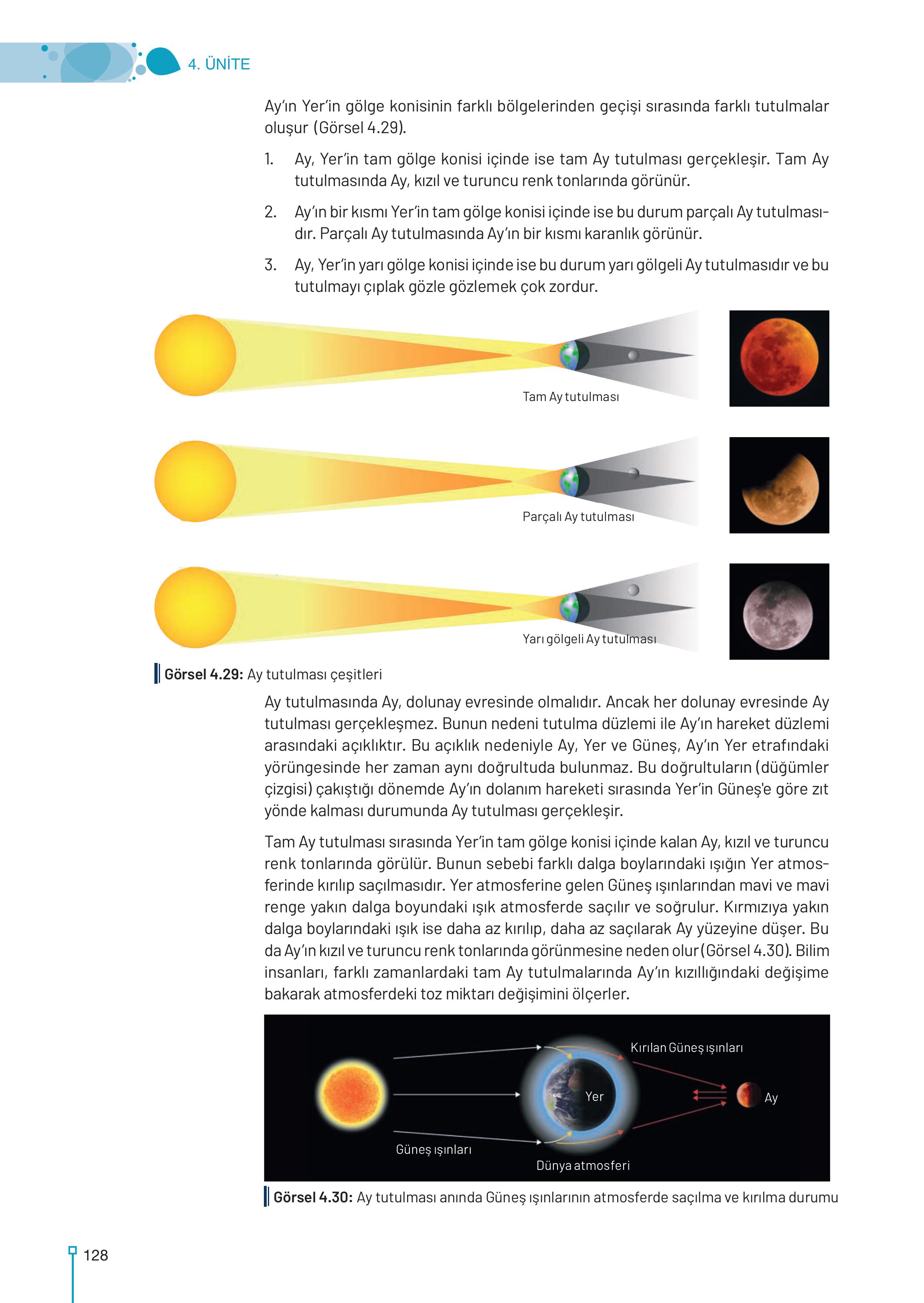 9-10-11-12. Sınıf Meb Yayınları Astronomi Ve Uzay Bilimleri Ders Kitabı Sayfa 128 Cevapları