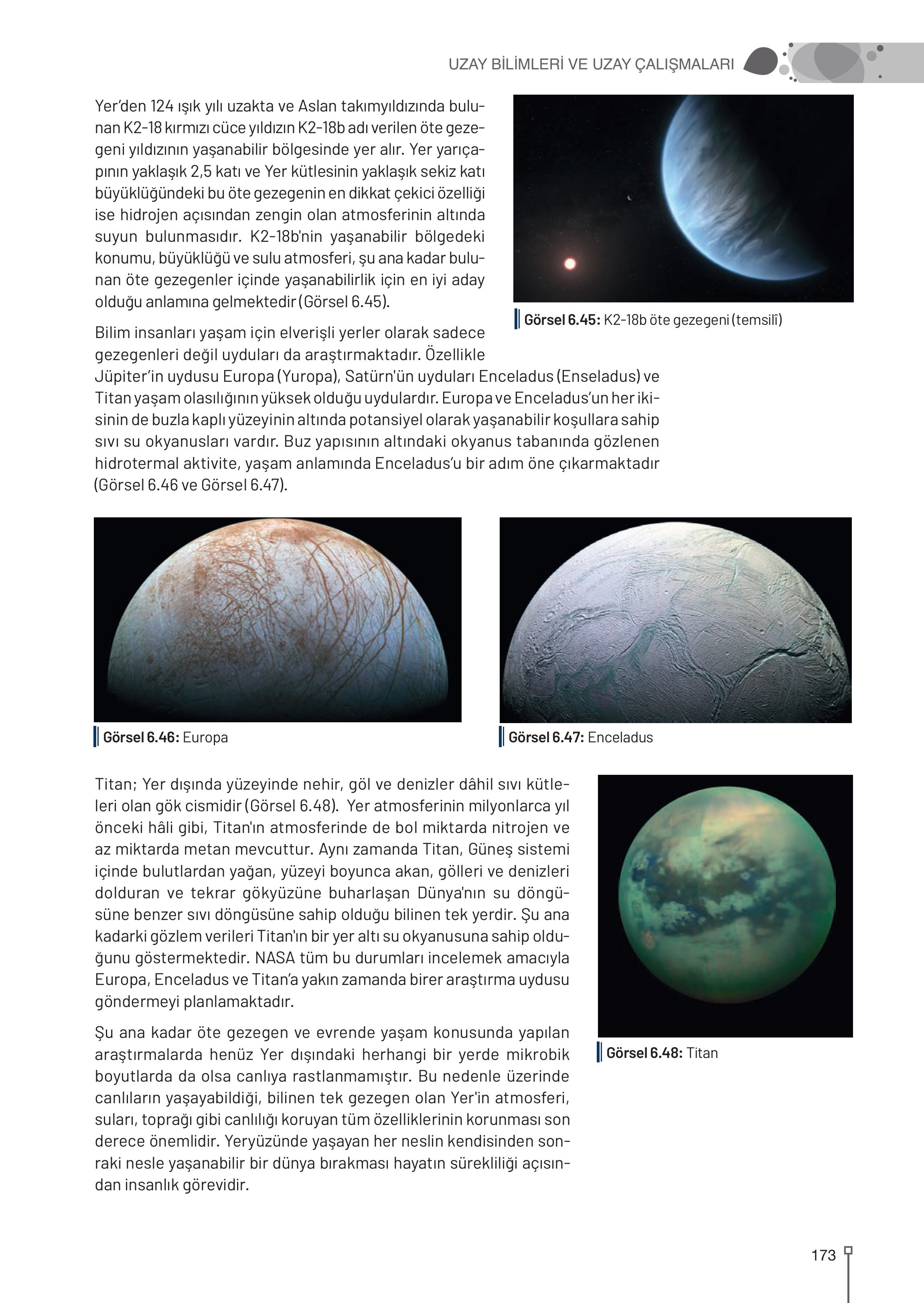9-10-11-12. Sınıf Meb Yayınları Astronomi Ve Uzay Bilimleri Ders Kitabı Sayfa 173 Cevapları