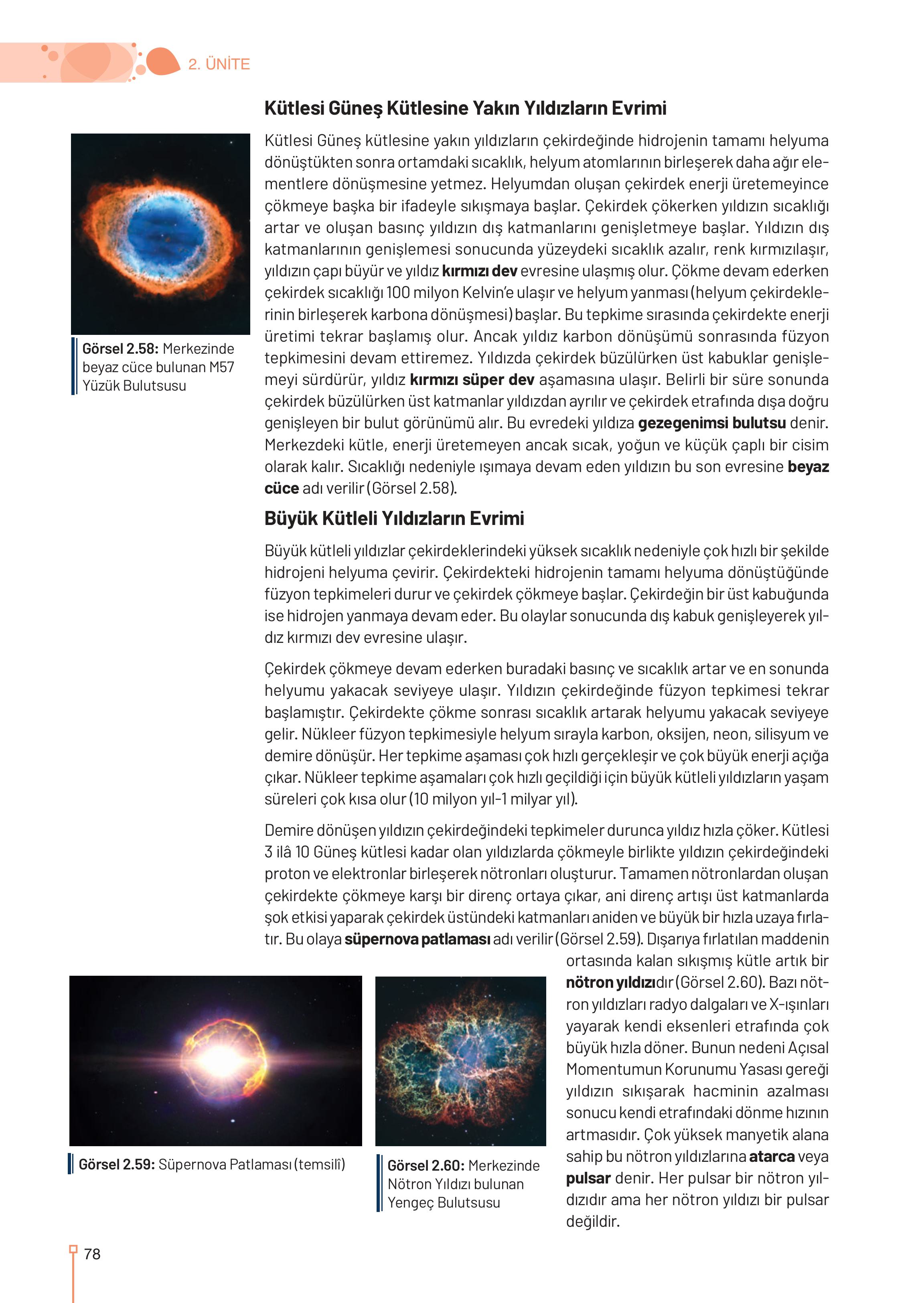 9-10-11-12. Sınıf Meb Yayınları Astronomi Ve Uzay Bilimleri Ders Kitabı Sayfa 78 Cevapları