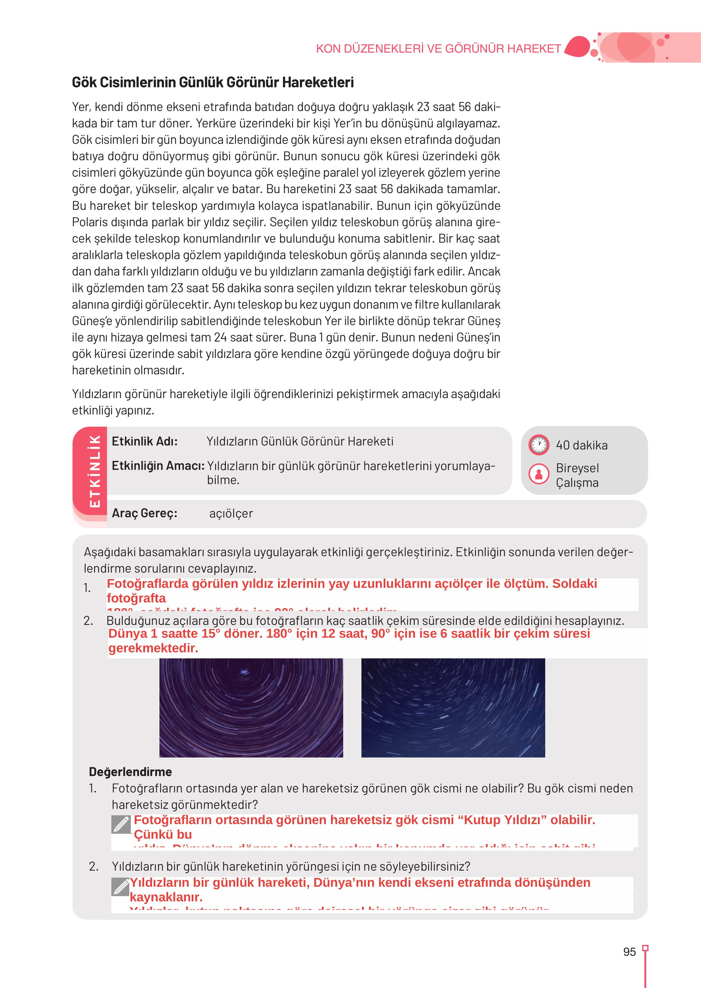 9-10-11-12. Sınıf Meb Yayınları Astronomi Ve Uzay Bilimleri Ders Kitabı Sayfa 95 Cevapları 9-10-11-12. Sınıf Meb Yayınları Astronomi Ve Uzay Bilimleri Ders Kitabı Sayfa 95 Cevapları