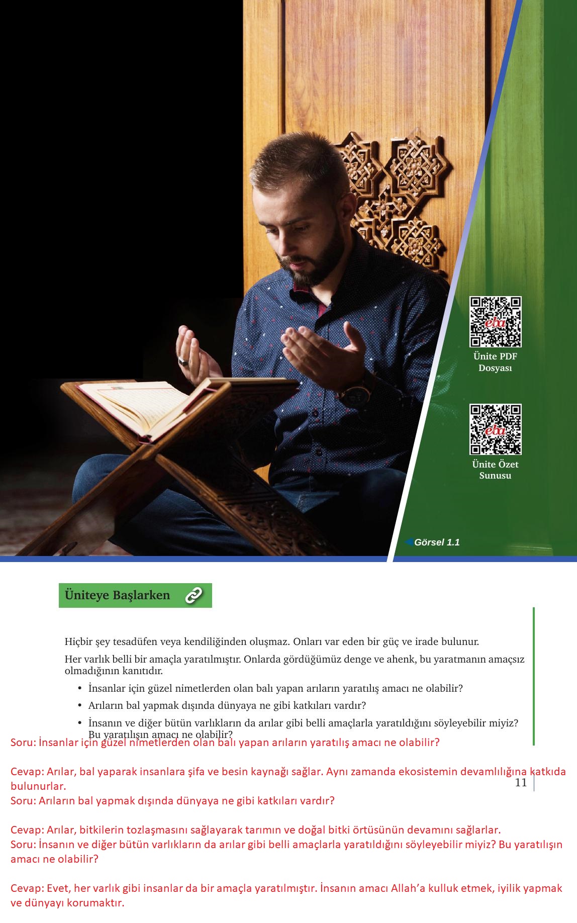 9. Sınıf Meb Yayınları Din Kültürü Ve Ahlak Bilgisi Ders Kitabı Sayfa 11 Cevapları