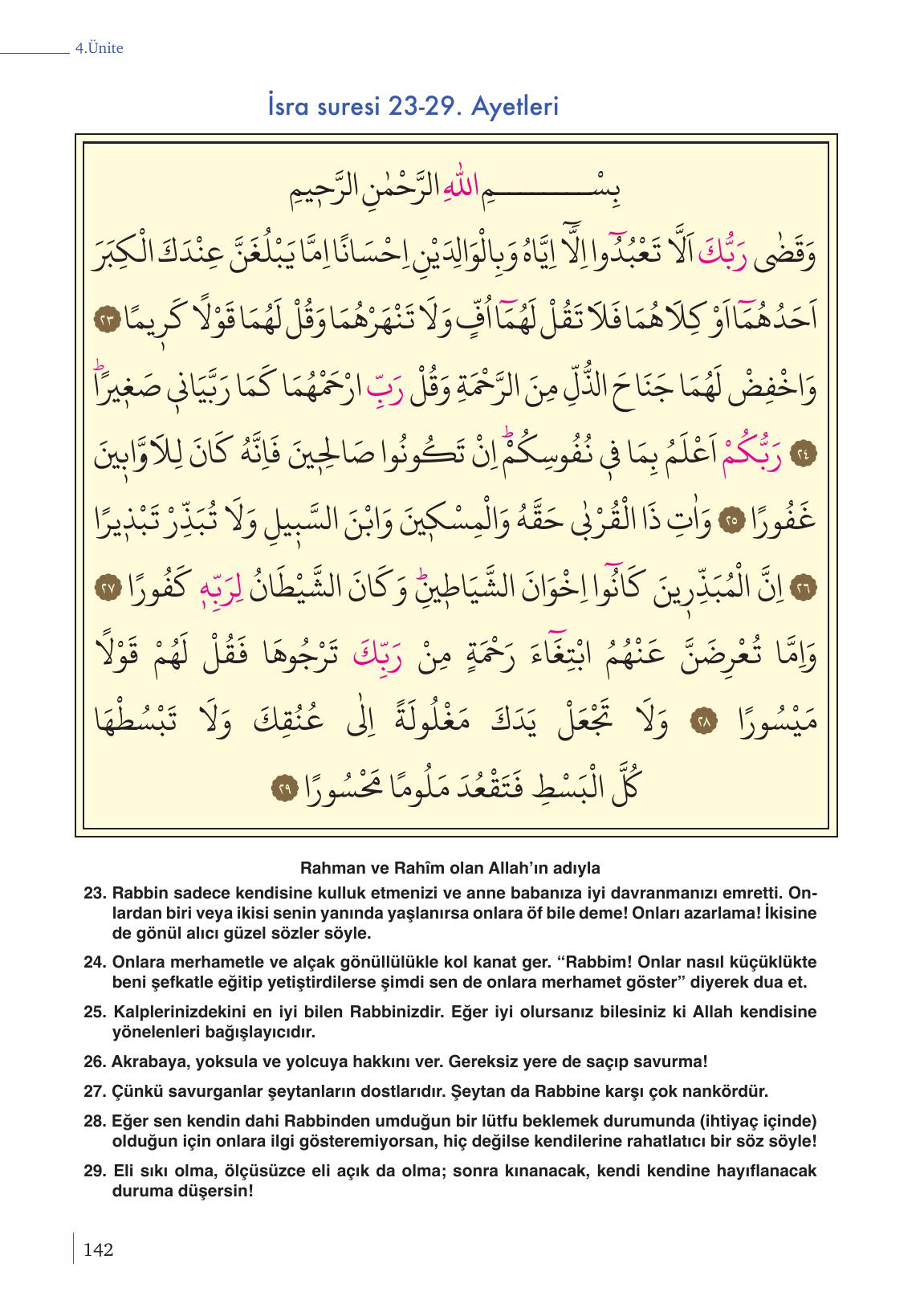 9. Sınıf Meb Yayınları Din Kültürü Ve Ahlak Bilgisi Ders Kitabı Sayfa 142 Cevapları