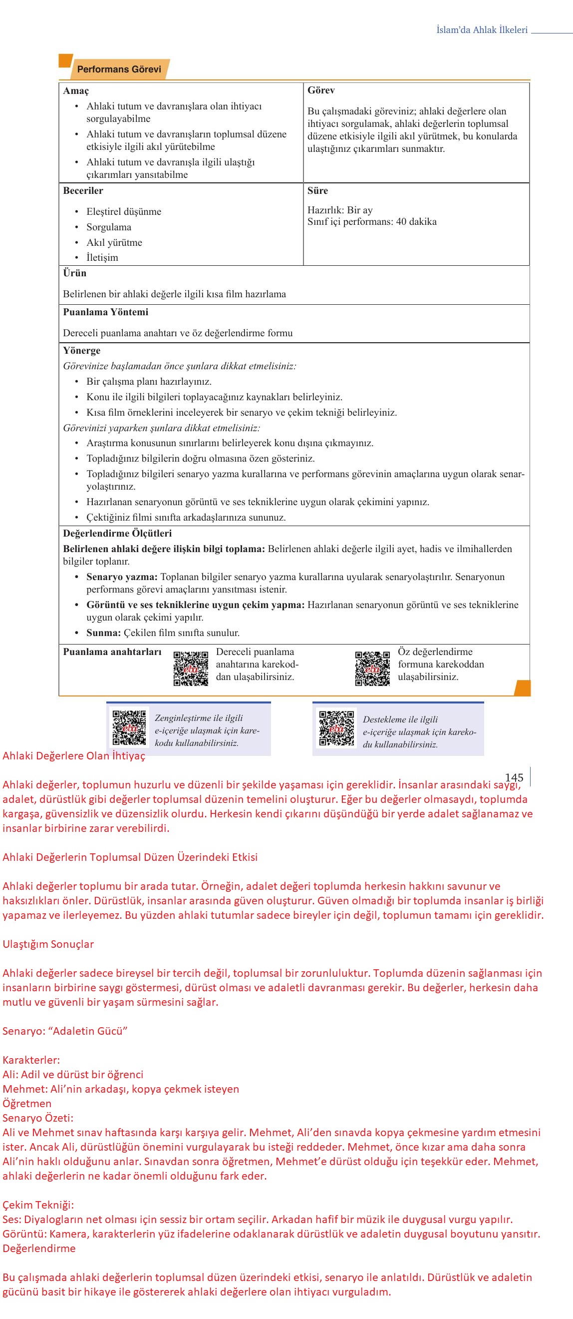9. Sınıf Meb Yayınları Din Kültürü Ve Ahlak Bilgisi Ders Kitabı Sayfa 145 Cevapları