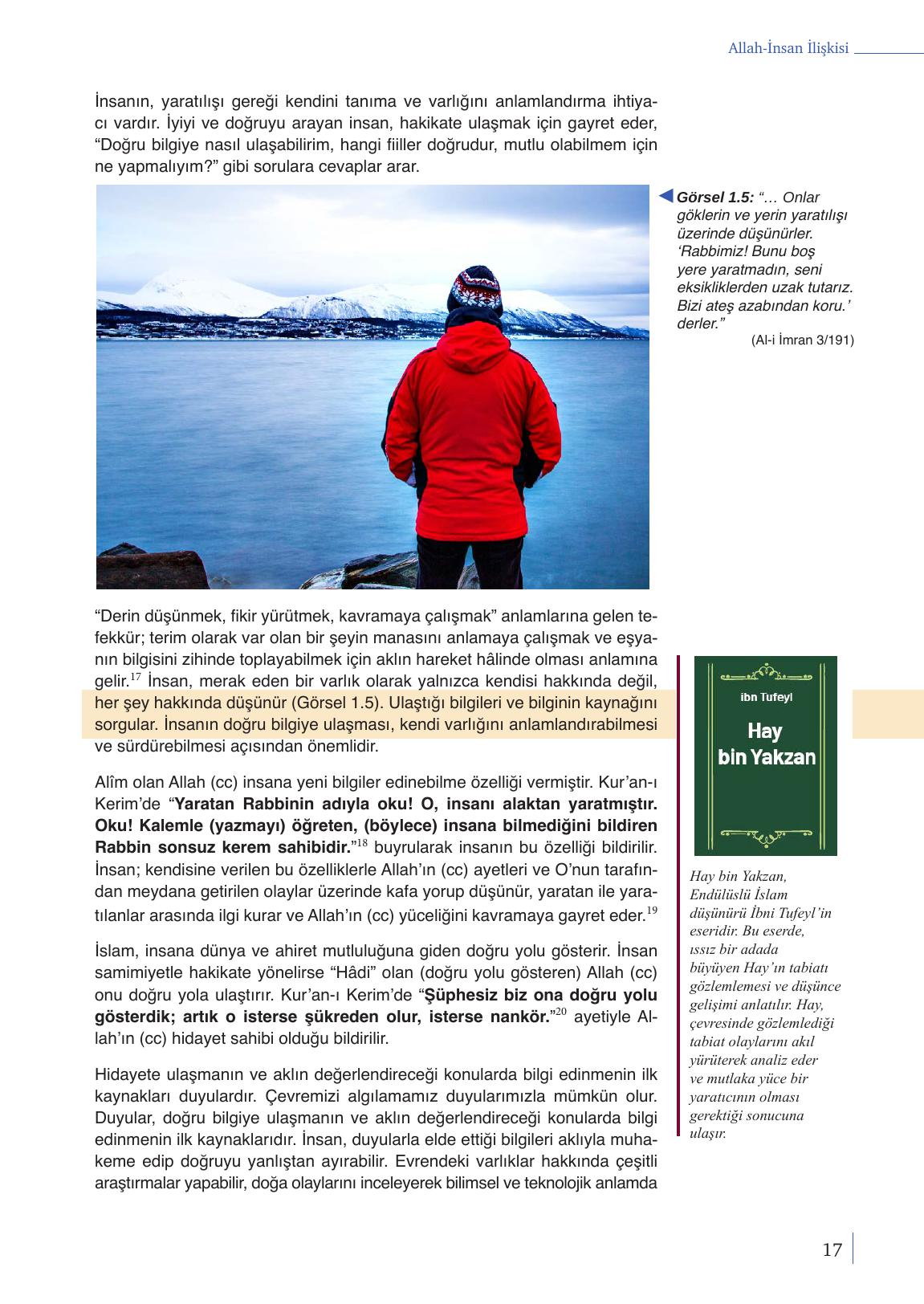 9. Sınıf Meb Yayınları Din Kültürü Ve Ahlak Bilgisi Ders Kitabı Sayfa 17 Cevapları