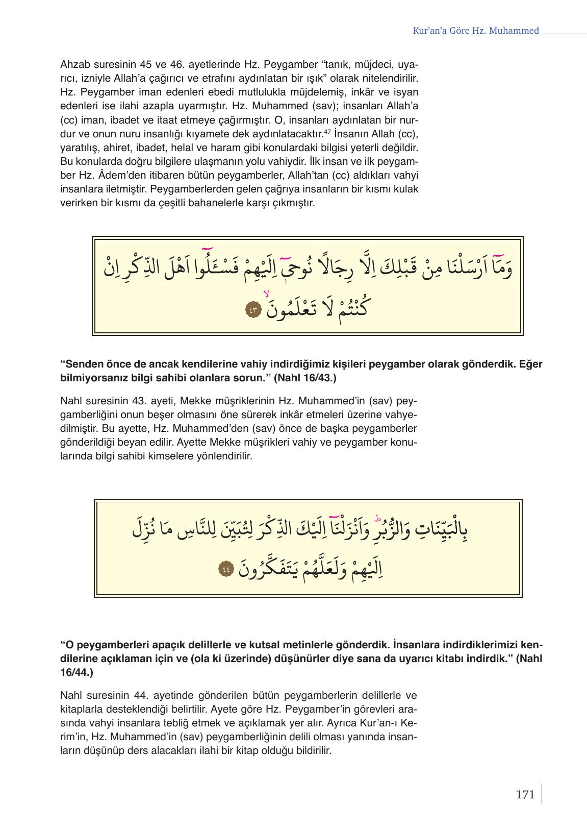 9. Sınıf Meb Yayınları Din Kültürü Ve Ahlak Bilgisi Ders Kitabı Sayfa 171 Cevapları