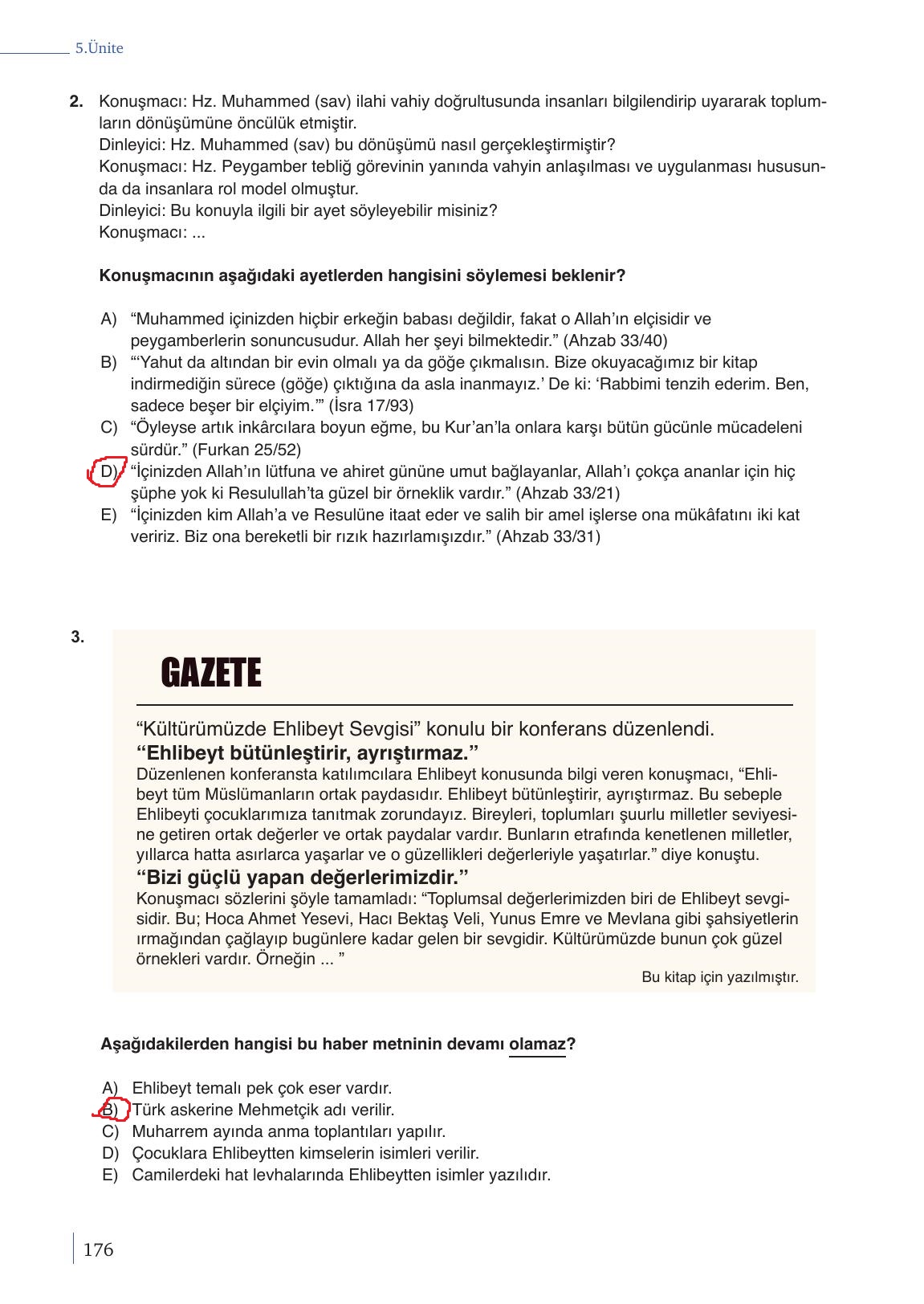 9. Sınıf Meb Yayınları Din Kültürü Ve Ahlak Bilgisi Ders Kitabı Sayfa 176 Cevapları 9. Sınıf Meb Yayınları Din Kültürü Ve Ahlak Bilgisi Ders Kitabı Sayfa 176 Cevapları