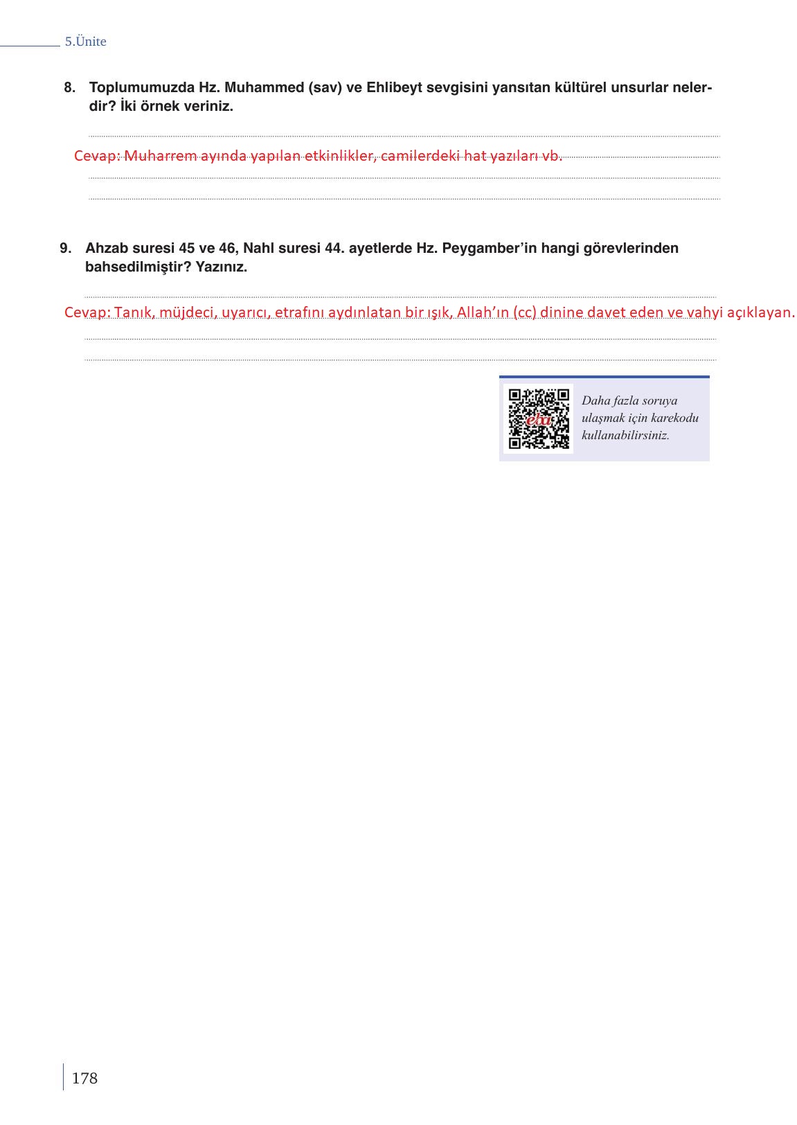 9. Sınıf Meb Yayınları Din Kültürü Ve Ahlak Bilgisi Ders Kitabı Sayfa 178 Cevapları 9. Sınıf Meb Yayınları Din Kültürü Ve Ahlak Bilgisi Ders Kitabı Sayfa 178 Cevapları