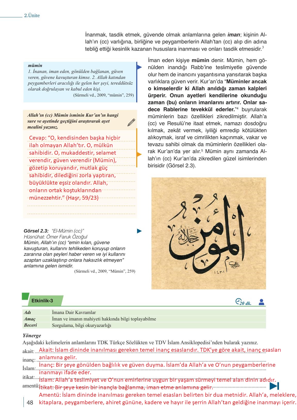 9. Sınıf Meb Yayınları Din Kültürü Ve Ahlak Bilgisi Ders Kitabı Sayfa 48 Cevapları 9. Sınıf Meb Yayınları Din Kültürü Ve Ahlak Bilgisi Ders Kitabı Sayfa 48 Cevapları