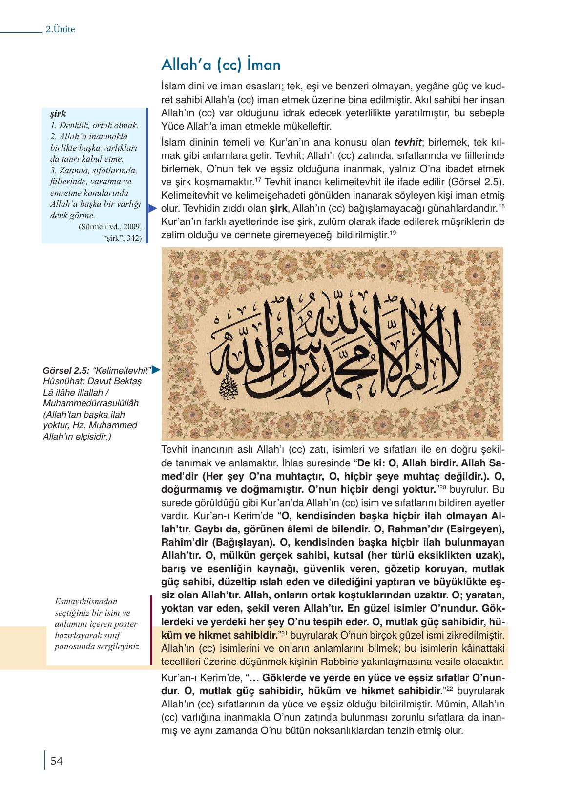 9. Sınıf Meb Yayınları Din Kültürü Ve Ahlak Bilgisi Ders Kitabı Sayfa 54 Cevapları