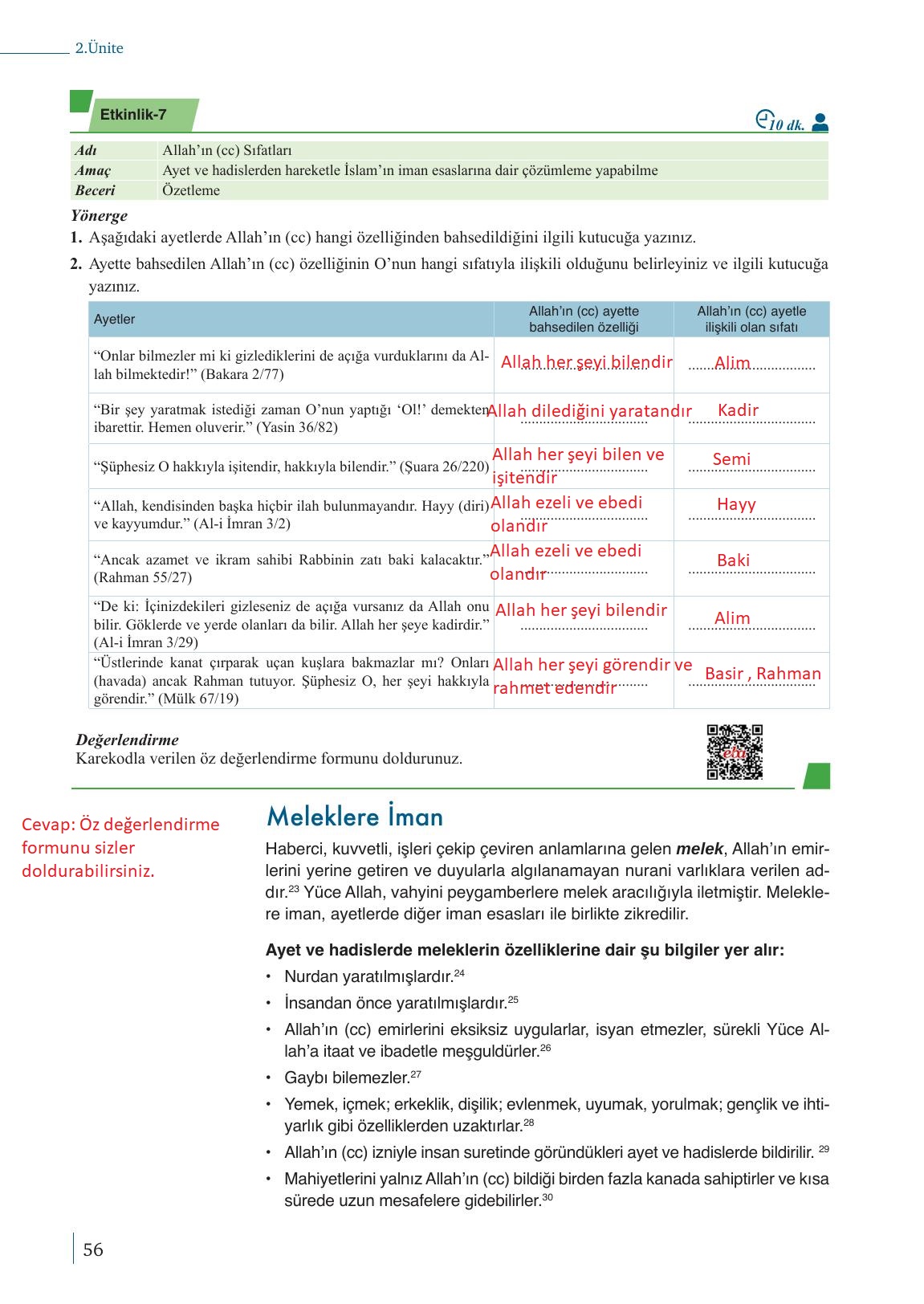 9. Sınıf Meb Yayınları Din Kültürü Ve Ahlak Bilgisi Ders Kitabı Sayfa 56 Cevapları 9. Sınıf Meb Yayınları Din Kültürü Ve Ahlak Bilgisi Ders Kitabı Sayfa 56 Cevapları