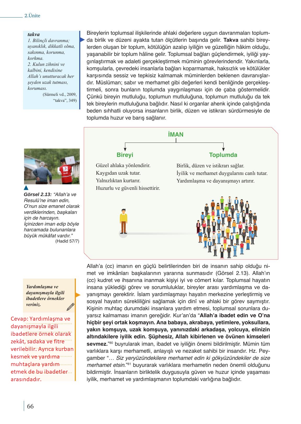 9. Sınıf Meb Yayınları Din Kültürü Ve Ahlak Bilgisi Ders Kitabı Sayfa 66 Cevapları