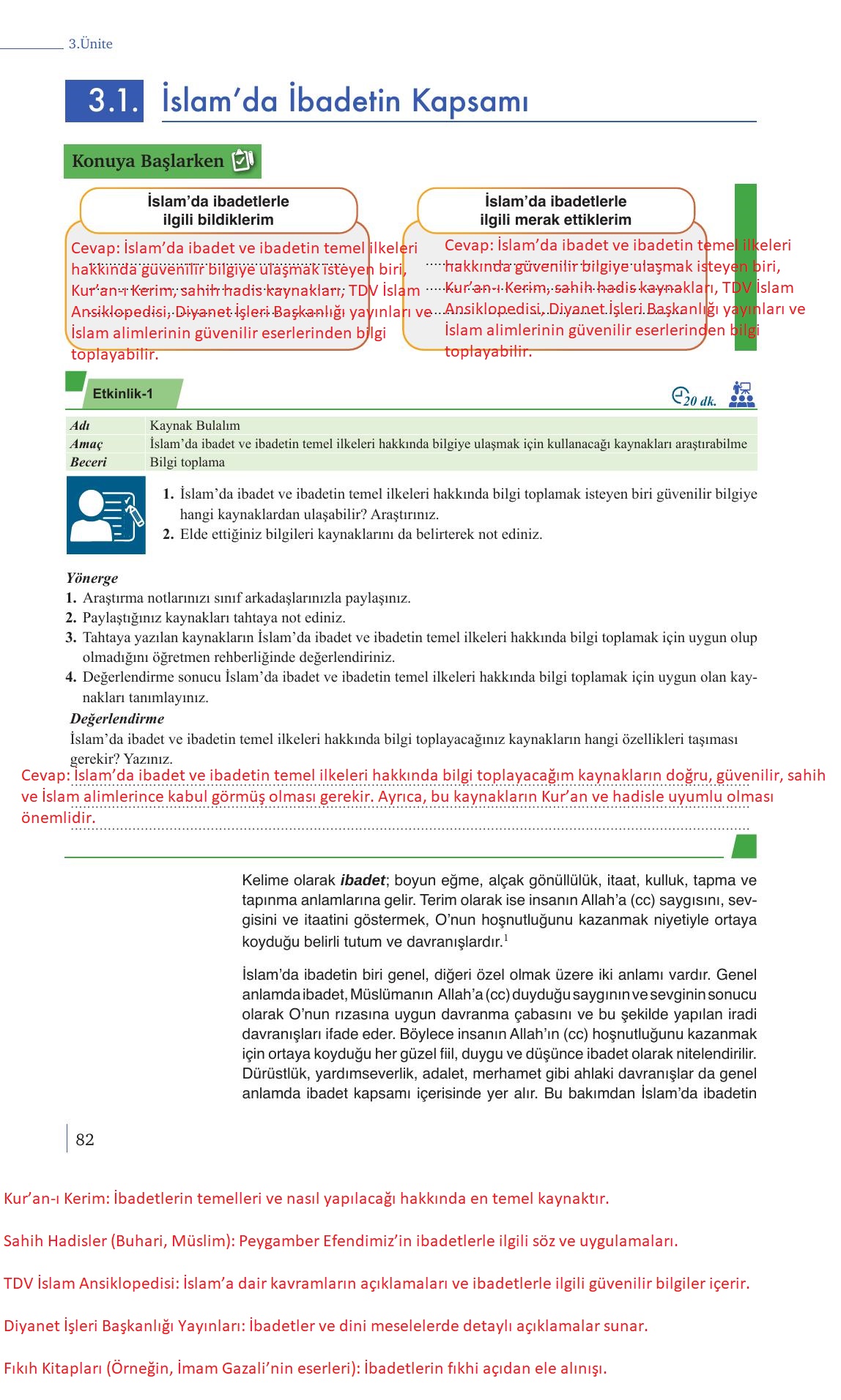 9. Sınıf Meb Yayınları Din Kültürü Ve Ahlak Bilgisi Ders Kitabı Sayfa 82 Cevapları 9. Sınıf Meb Yayınları Din Kültürü Ve Ahlak Bilgisi Ders Kitabı Sayfa 82 Cevapları
