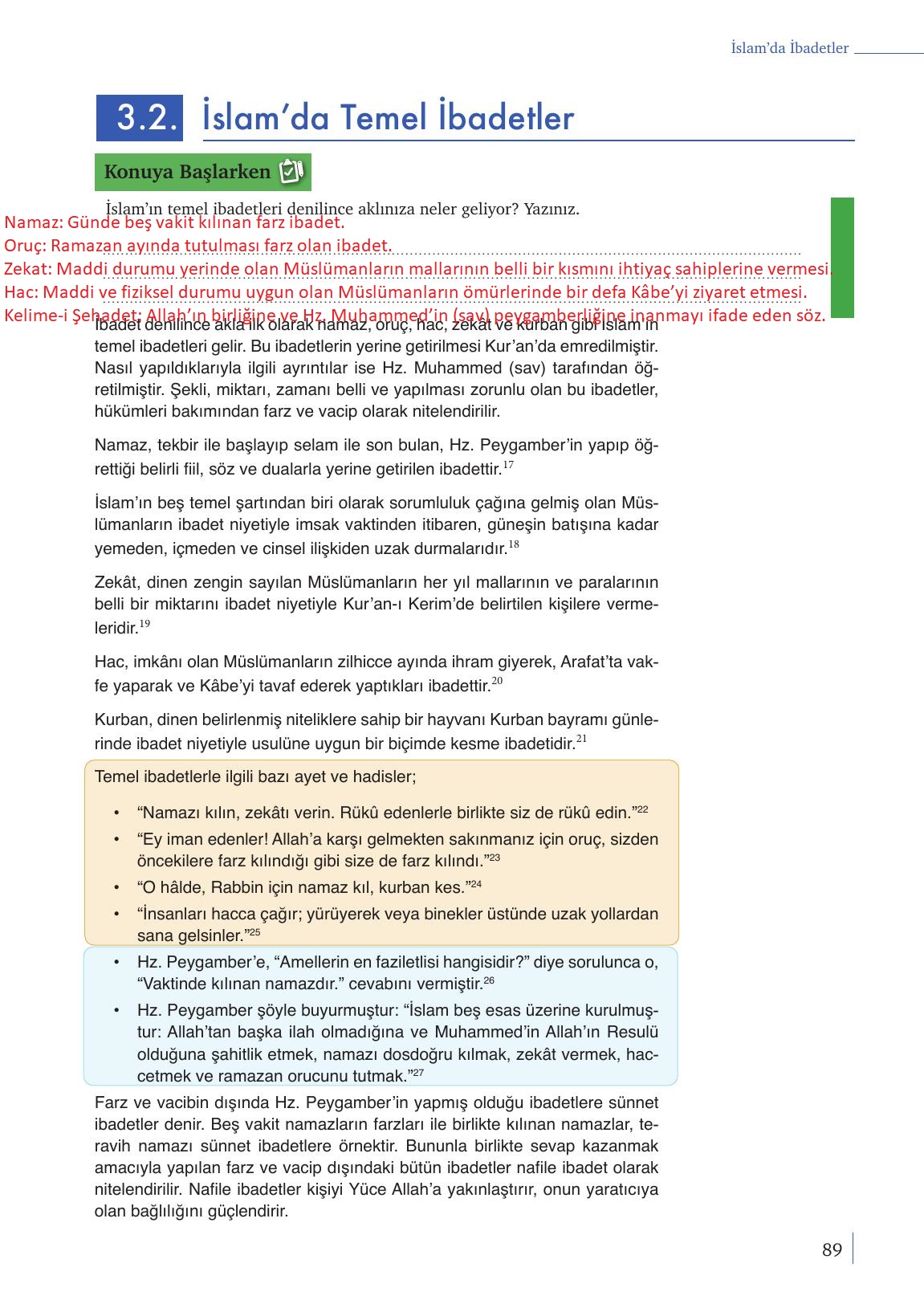 9. Sınıf Meb Yayınları Din Kültürü Ve Ahlak Bilgisi Ders Kitabı Sayfa 89 Cevapları 9. Sınıf Meb Yayınları Din Kültürü Ve Ahlak Bilgisi Ders Kitabı Sayfa 89 Cevapları