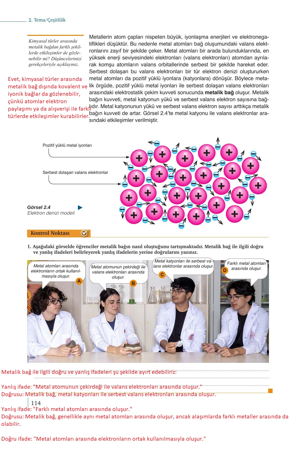 9. Sınıf Meb Yayınları Kimya Ders Kitabı Sayfa 114 Cevapları 9. Sınıf Meb Yayınları Kimya Ders Kitabı Sayfa 114 Cevapları