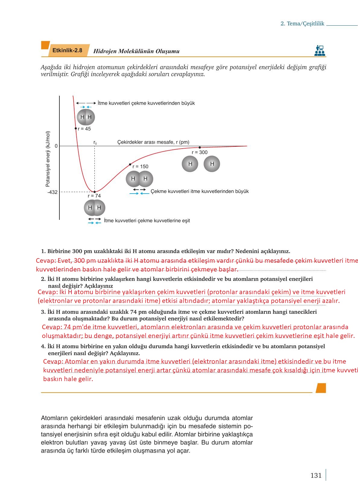 9. Sınıf Meb Yayınları Kimya Ders Kitabı Sayfa 131 Cevapları 9. Sınıf Meb Yayınları Kimya Ders Kitabı Sayfa 131 Cevapları
