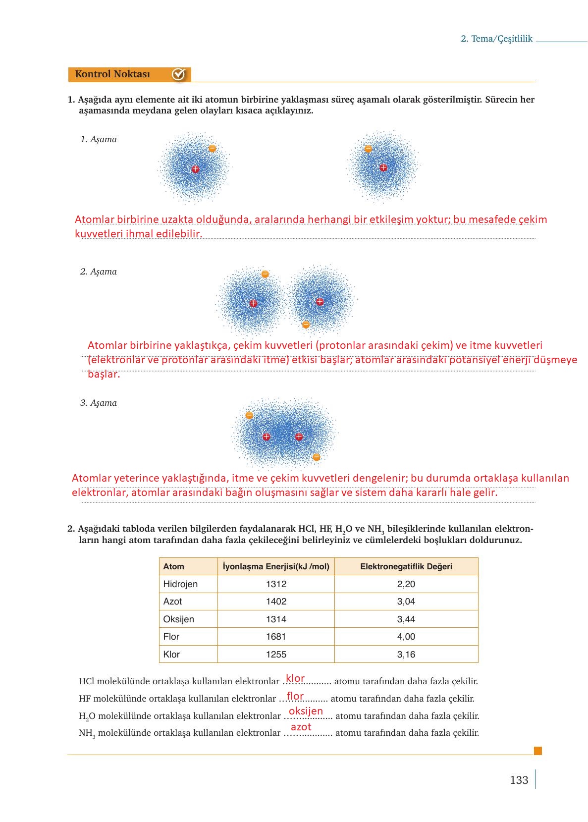 9. Sınıf Meb Yayınları Kimya Ders Kitabı Sayfa 133 Cevapları 9. Sınıf Meb Yayınları Kimya Ders Kitabı Sayfa 133 Cevapları
