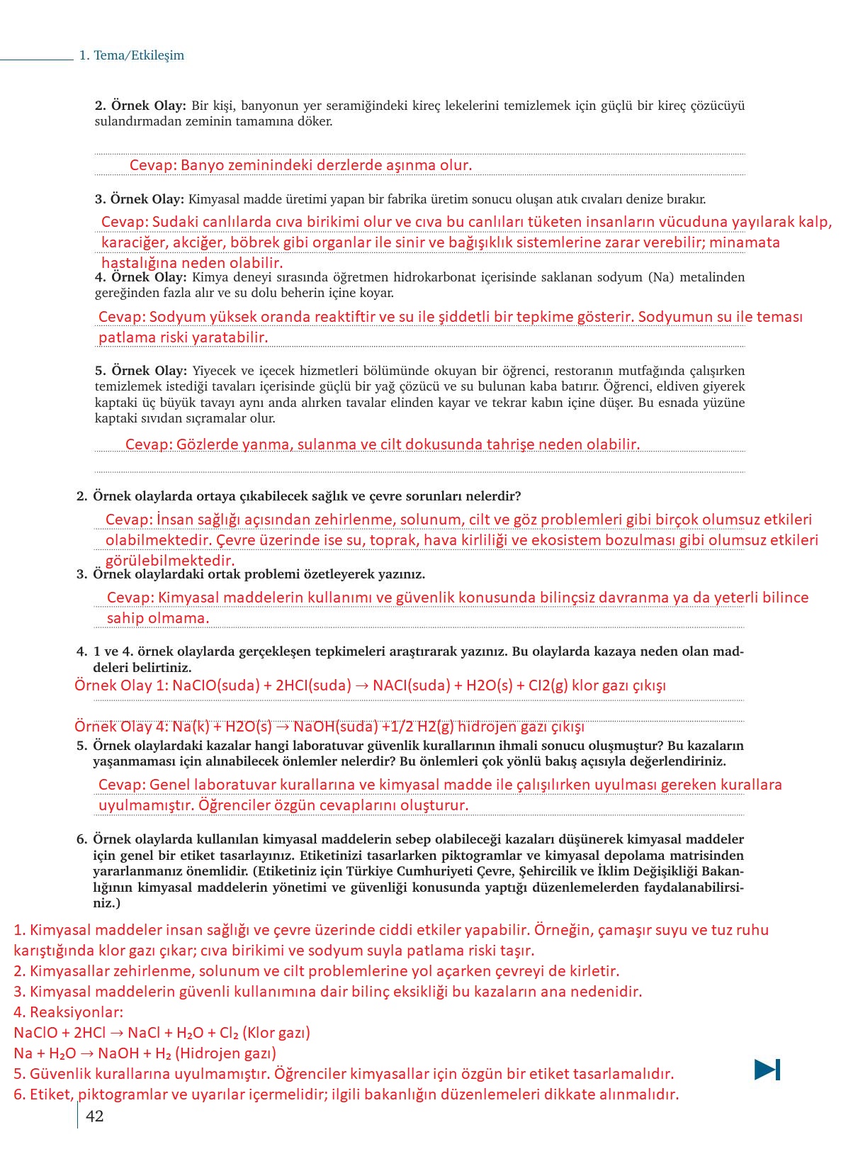 9. Sınıf Meb Yayınları Kimya Ders Kitabı Sayfa 42 Cevapları 9. Sınıf Meb Yayınları Kimya Ders Kitabı Sayfa 42 Cevapları