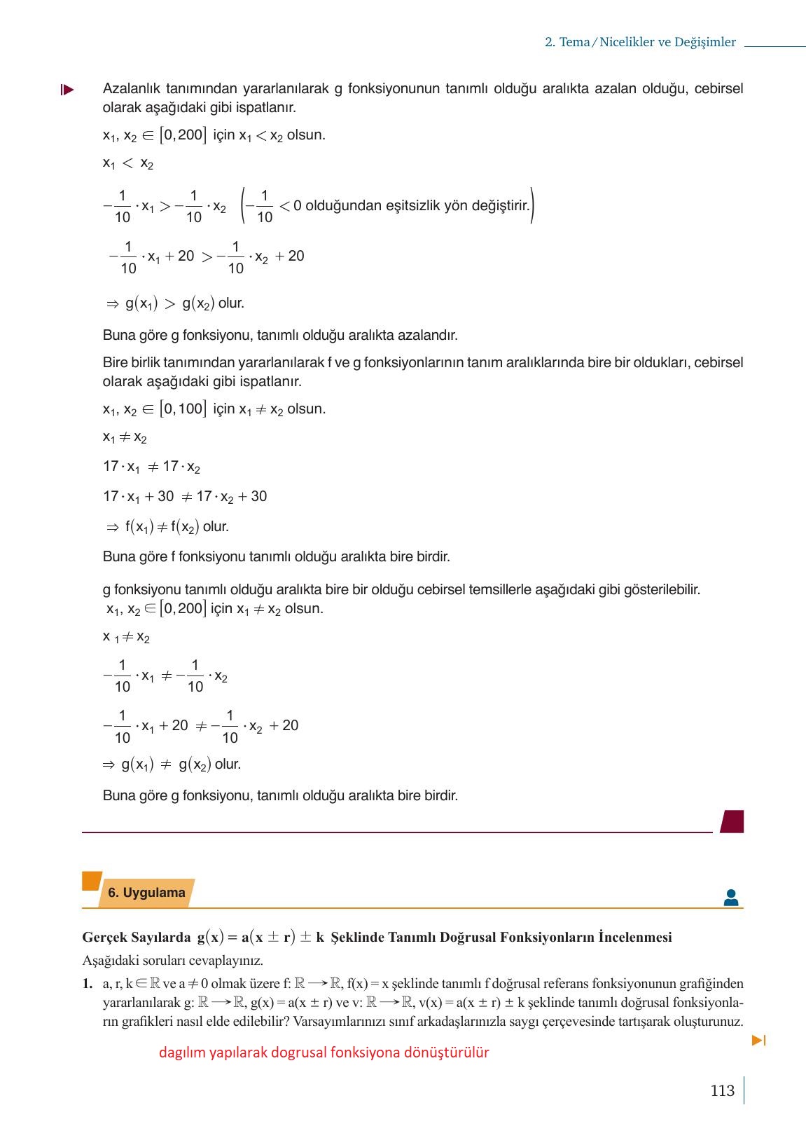 9. Sınıf Meb Yayınları Matematik Ders Kitabı 1. Kitap Sayfa 113 Cevapları