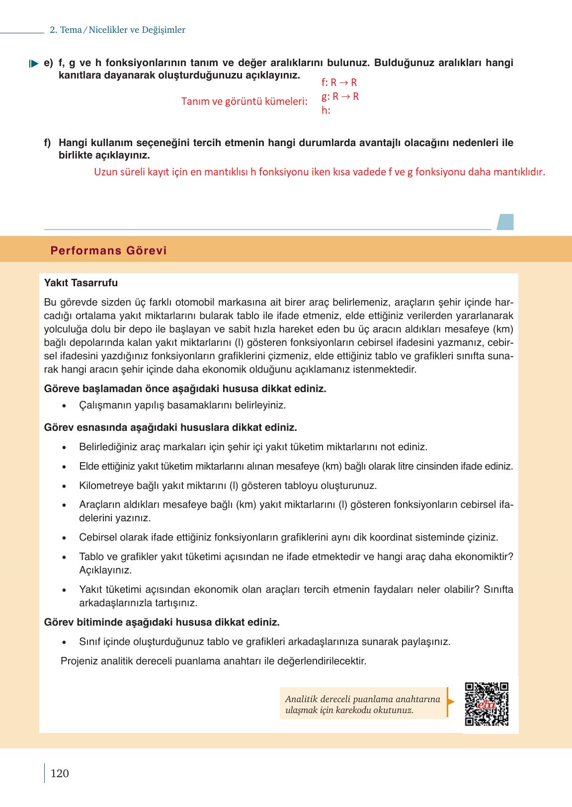 9. Sınıf Meb Yayınları Matematik Ders Kitabı 1. Kitap Sayfa 120 Cevapları