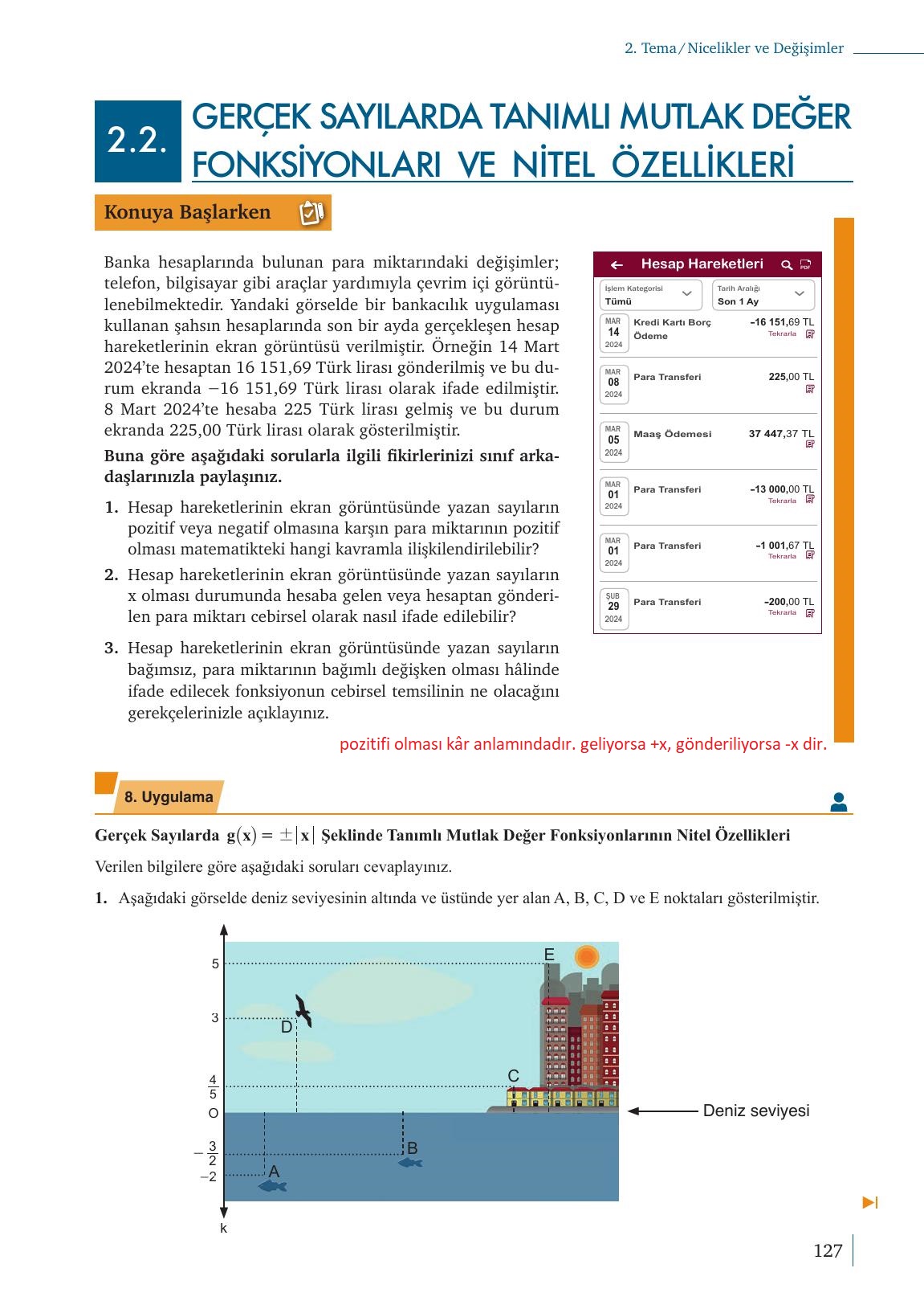 9. Sınıf Meb Yayınları Matematik Ders Kitabı 1. Kitap Sayfa 127 Cevapları