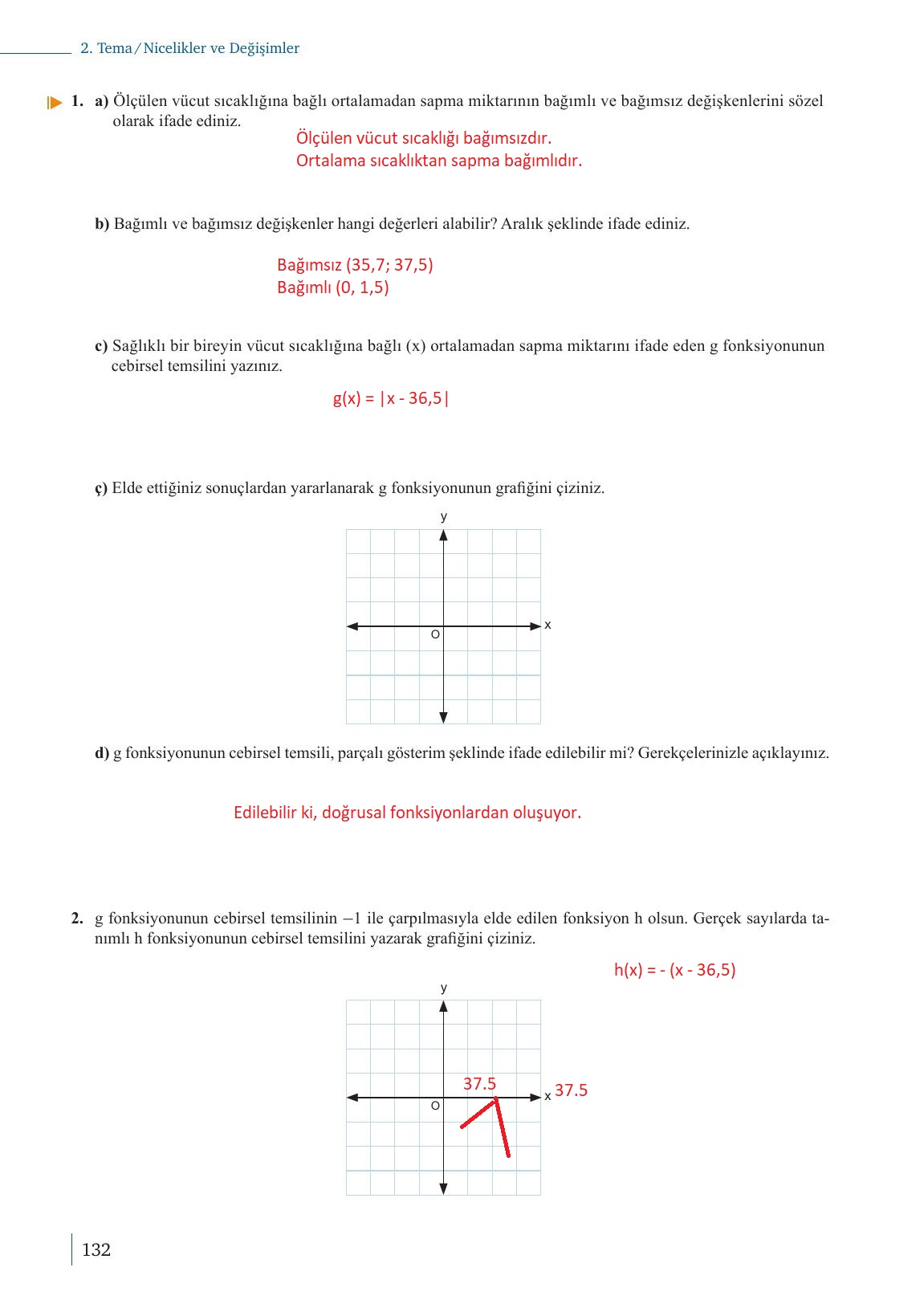 9. Sınıf Meb Yayınları Matematik Ders Kitabı 1. Kitap Sayfa 132 Cevapları
