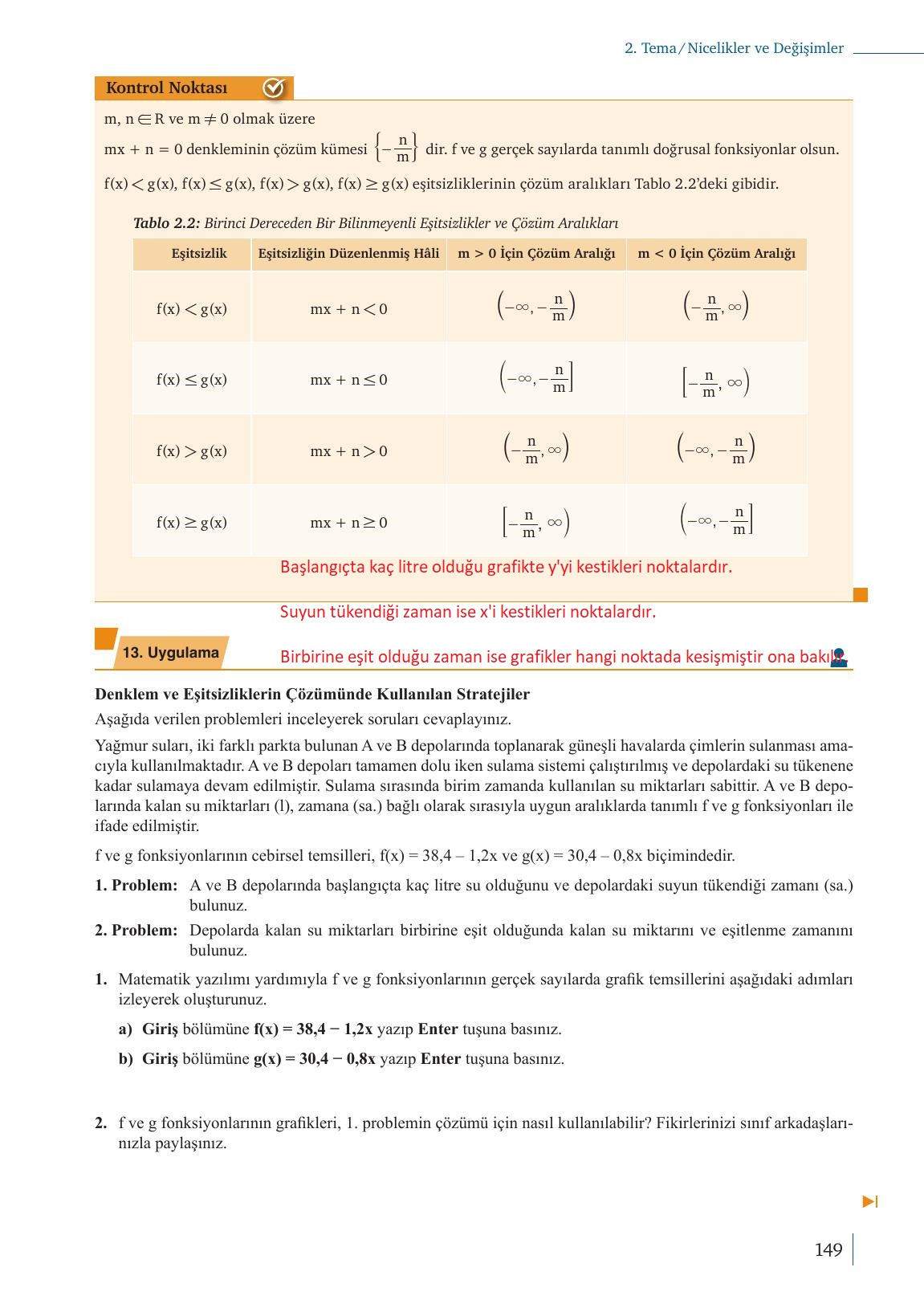 9. Sınıf Meb Yayınları Matematik Ders Kitabı 1. Kitap Sayfa 149 Cevapları