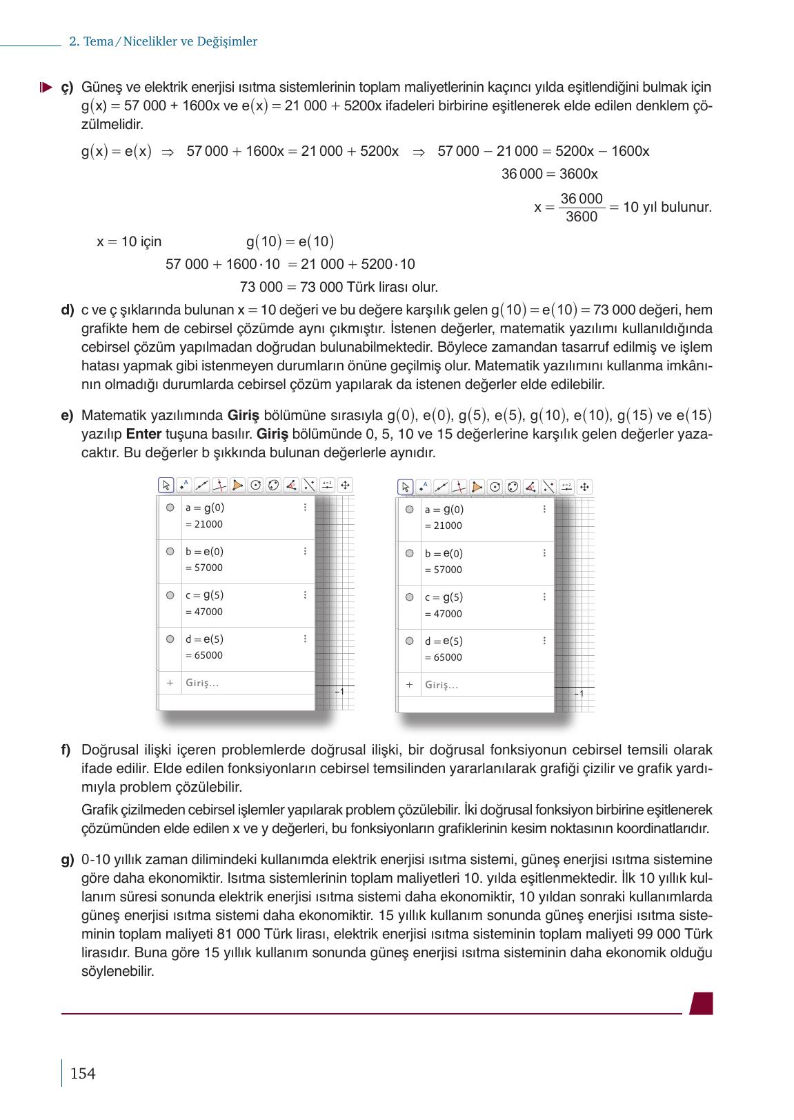 9. Sınıf Meb Yayınları Matematik Ders Kitabı 1. Kitap Sayfa 154 Cevapları