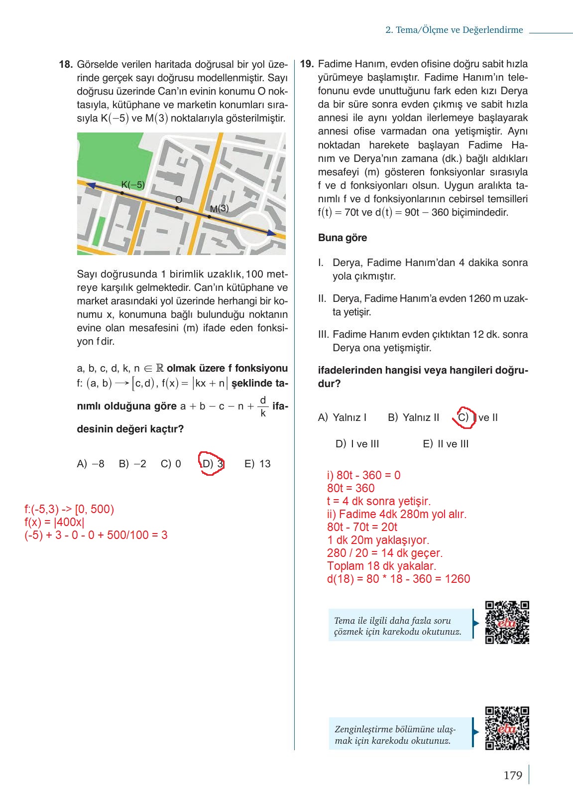 9. Sınıf Meb Yayınları Matematik Ders Kitabı 1. Kitap Sayfa 179 Cevapları
