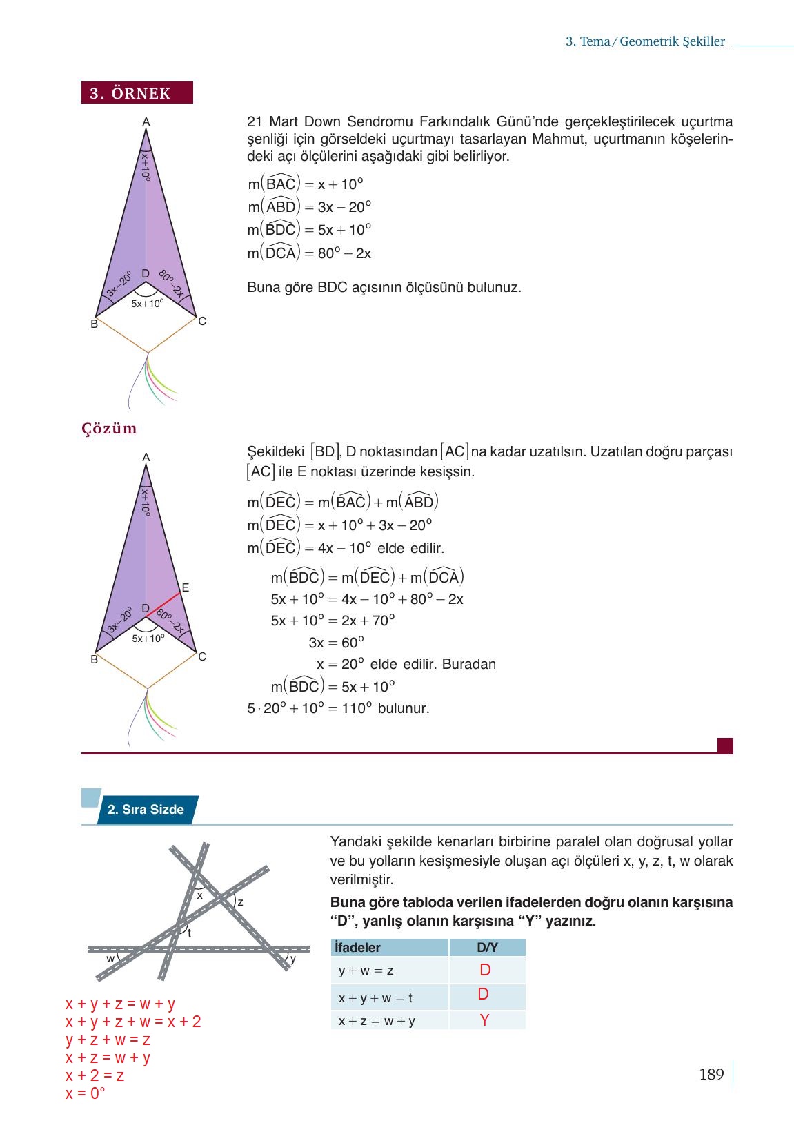 9. Sınıf Meb Yayınları Matematik Ders Kitabı 1. Kitap Sayfa 189 Cevapları