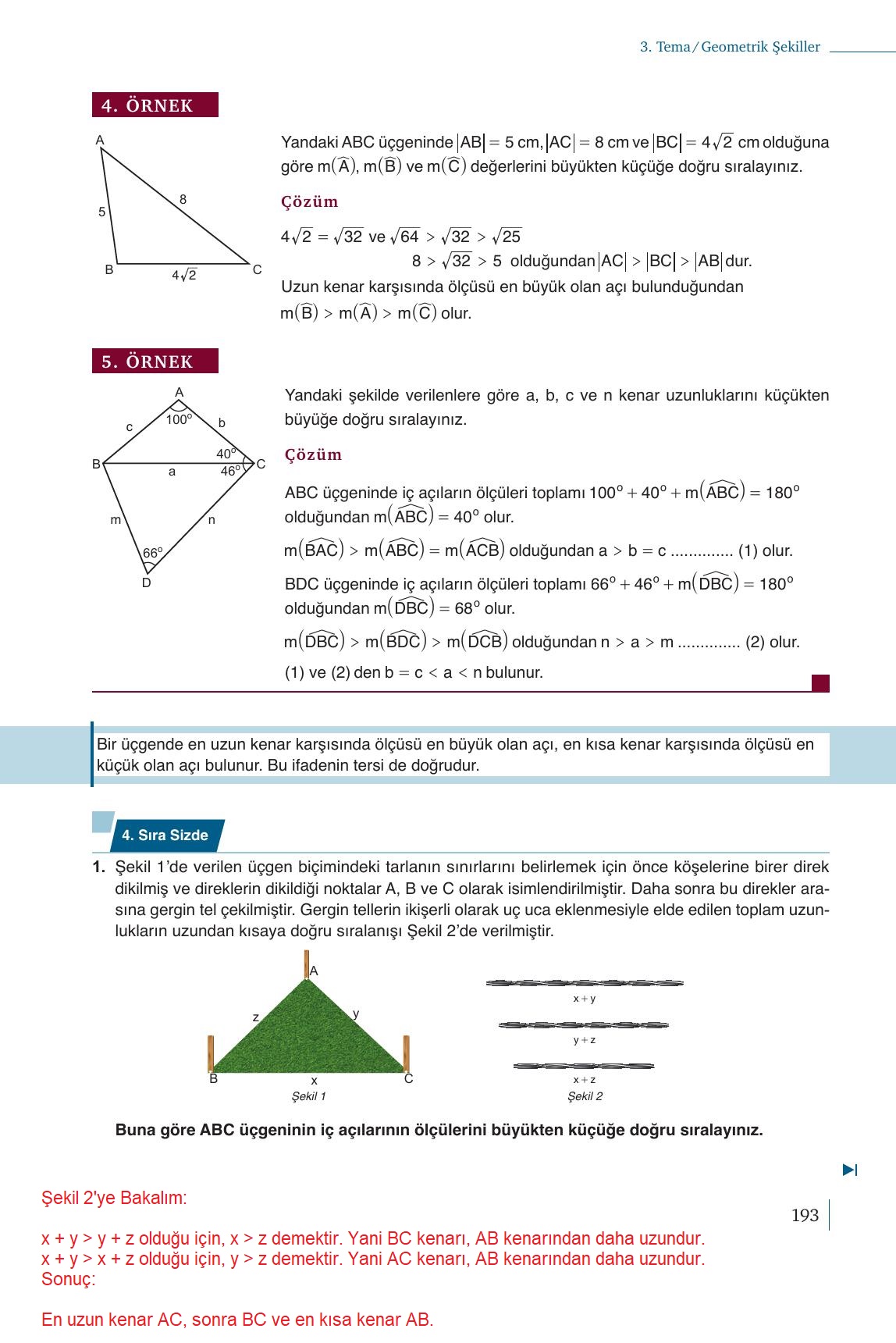 9. Sınıf Meb Yayınları Matematik Ders Kitabı 1. Kitap Sayfa 193 Cevapları
