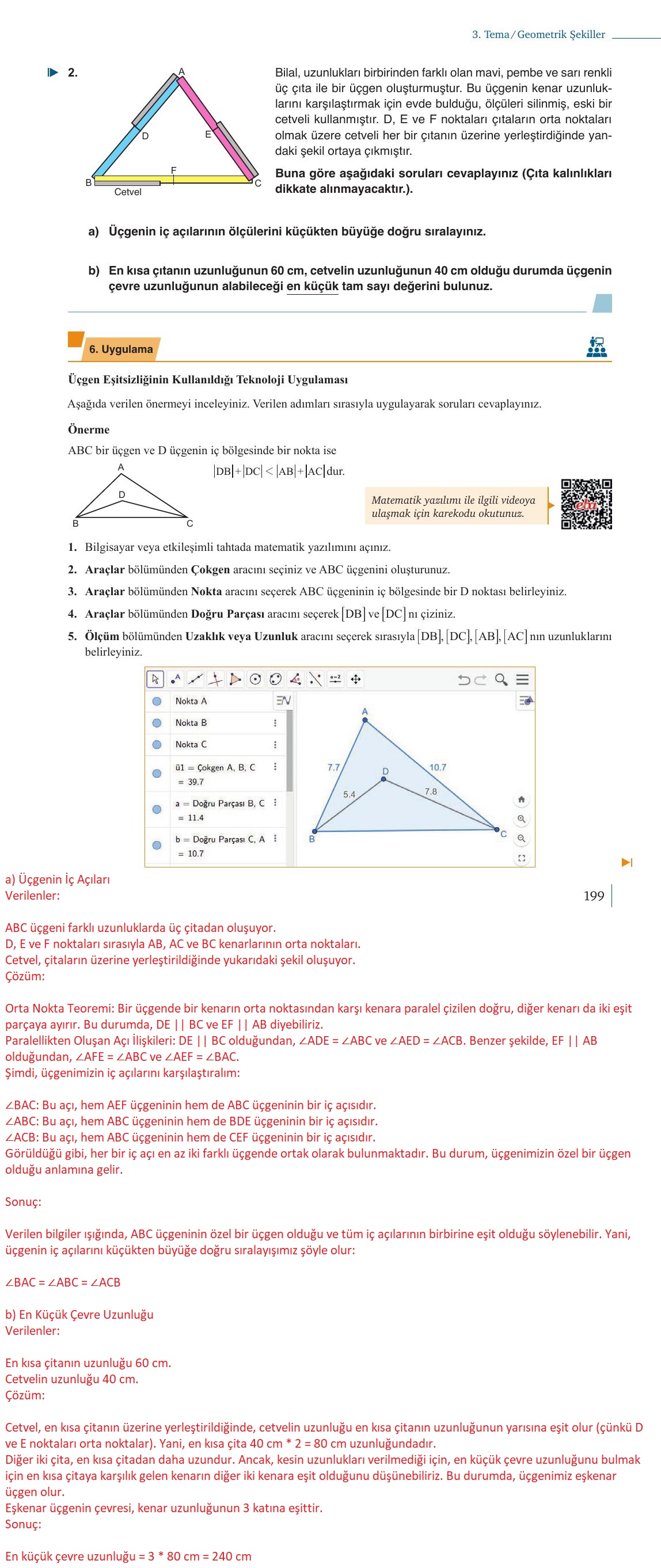 9. Sınıf Meb Yayınları Matematik Ders Kitabı 1. Kitap Sayfa 199 Cevapları