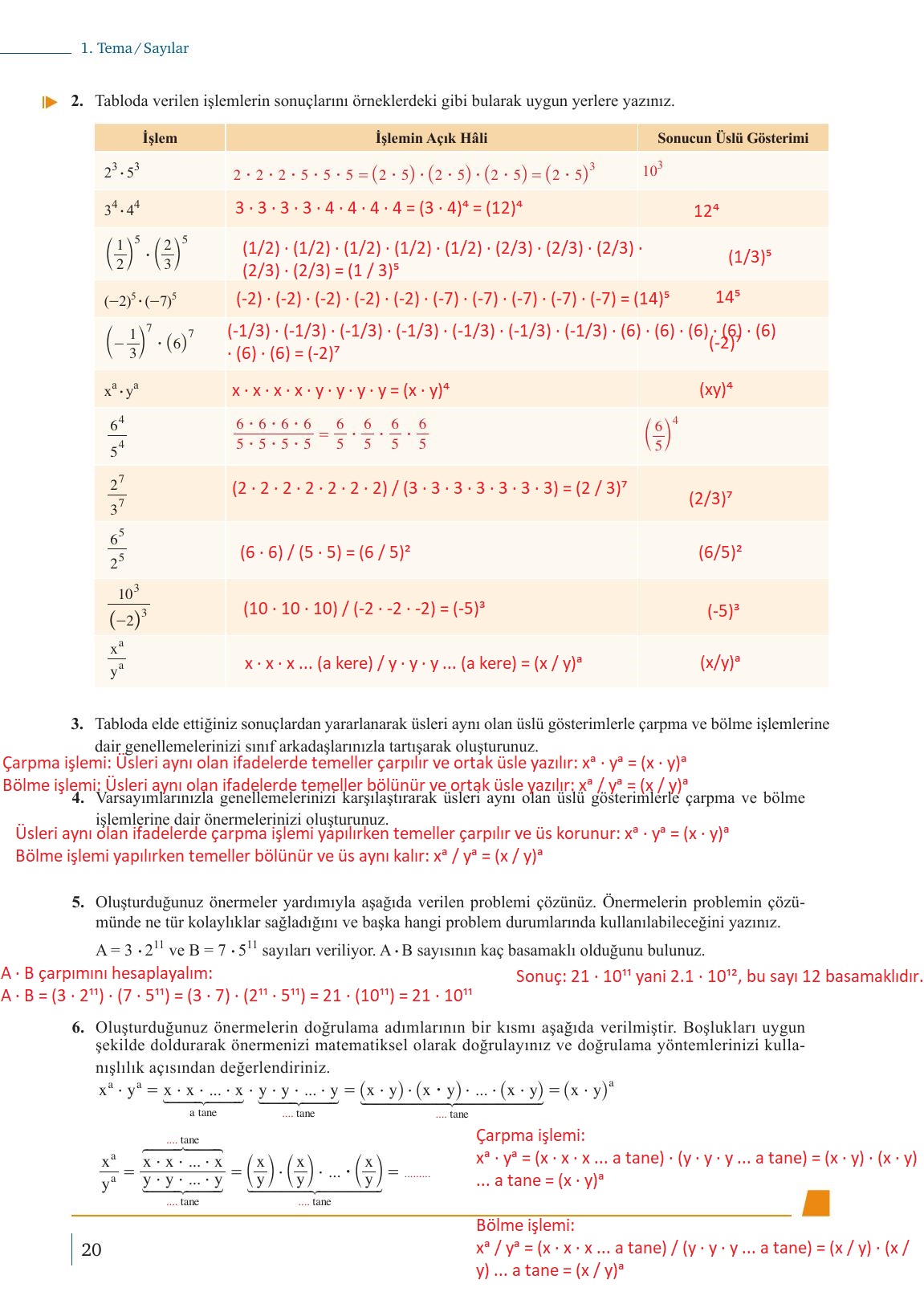 9. Sınıf Meb Yayınları Matematik Ders Kitabı 1. Kitap Sayfa 20 Cevapları