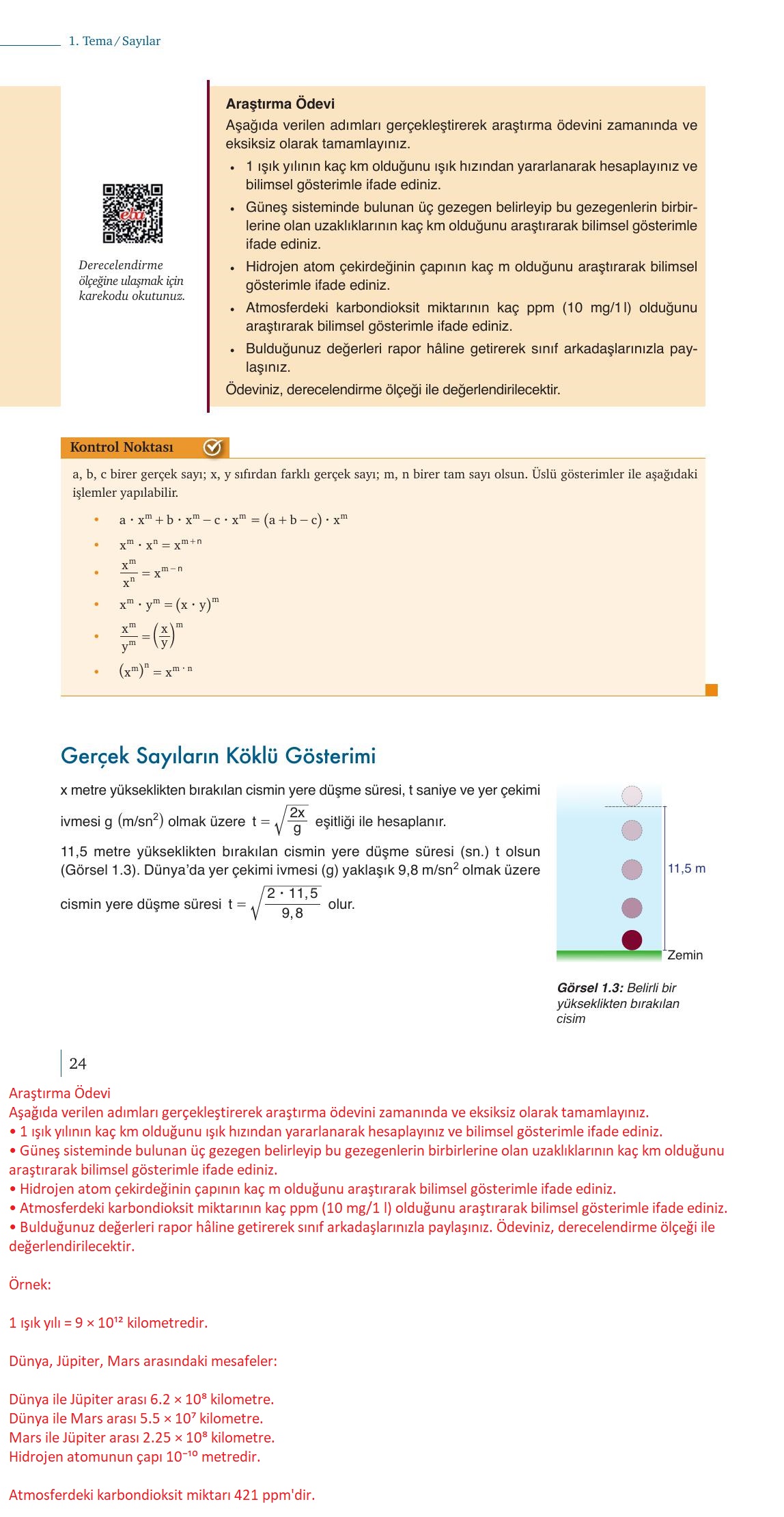 9. Sınıf Meb Yayınları Matematik Ders Kitabı 1. Kitap Sayfa 24 Cevapları