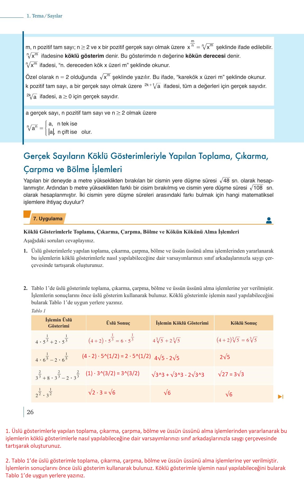 9. Sınıf Meb Yayınları Matematik Ders Kitabı 1. Kitap Sayfa 26 Cevapları 9. Sınıf Meb Yayınları Matematik Ders Kitabı 1. Kitap Sayfa 26 Cevapları