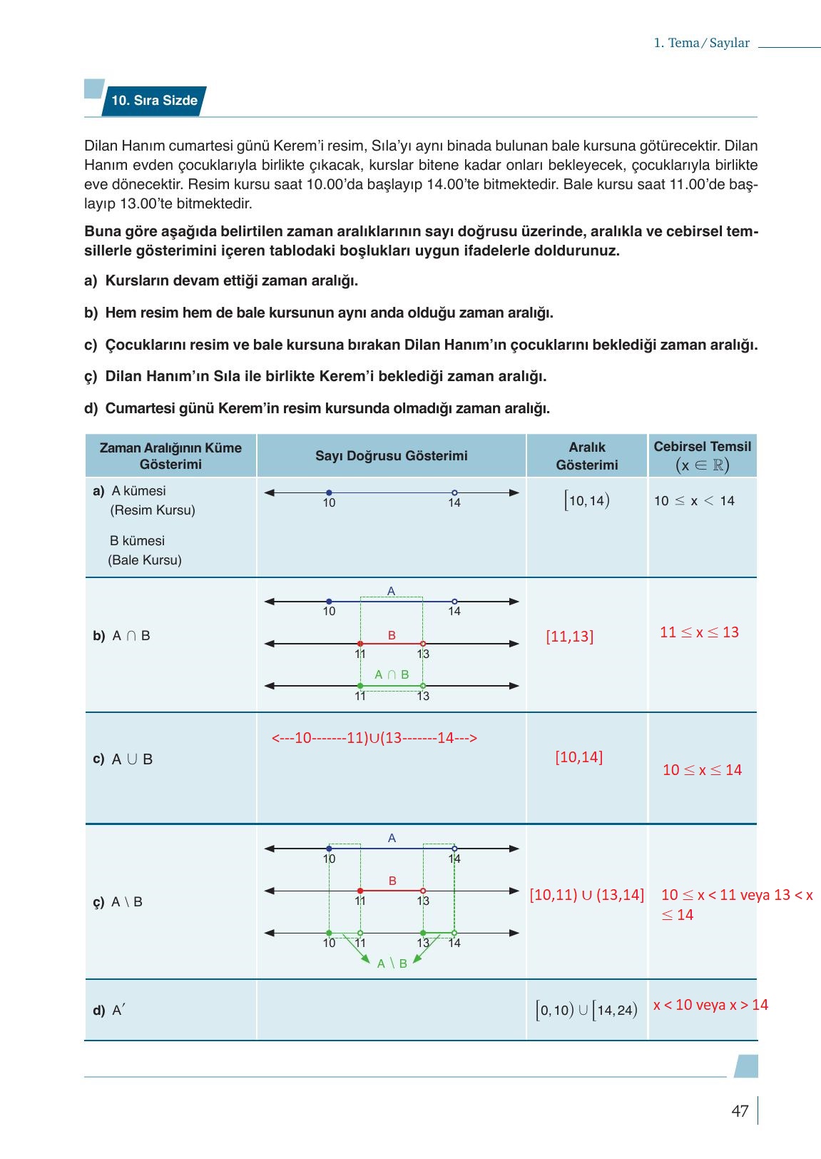 9. Sınıf Meb Yayınları Matematik Ders Kitabı 1. Kitap Sayfa 47 Cevapları