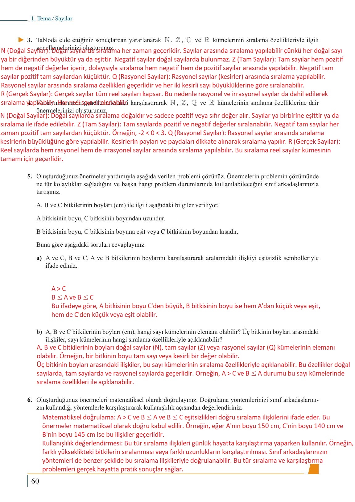 9. Sınıf Meb Yayınları Matematik Ders Kitabı 1. Kitap Sayfa 60 Cevapları