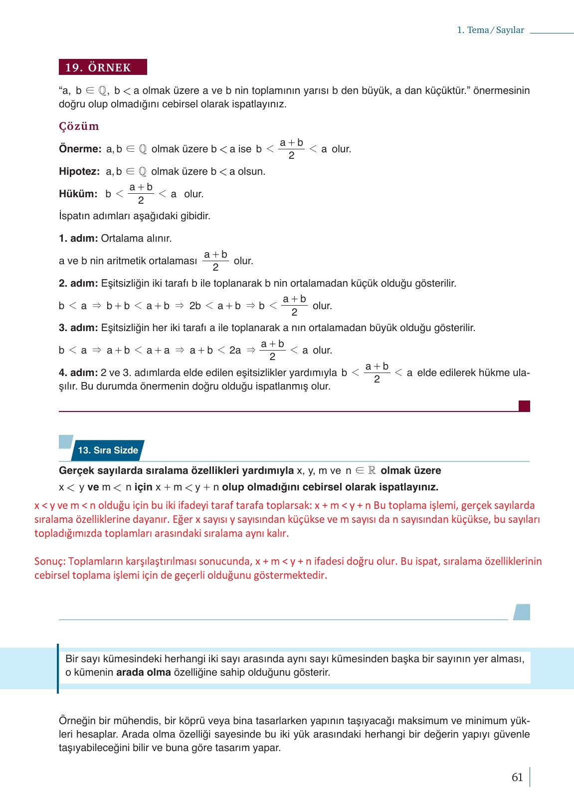 9. Sınıf Meb Yayınları Matematik Ders Kitabı 1. Kitap Sayfa 61 Cevapları
