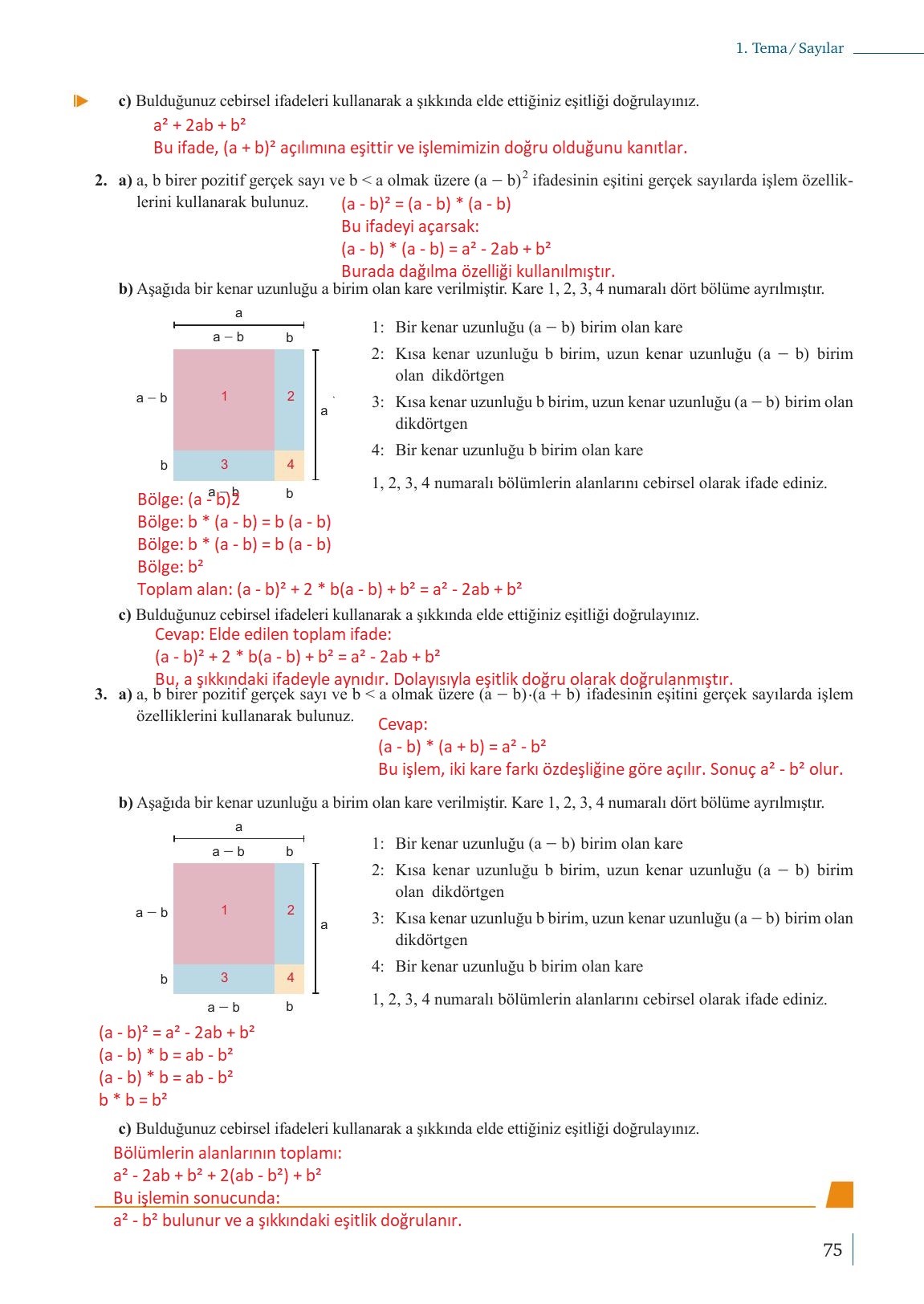 9. Sınıf Meb Yayınları Matematik Ders Kitabı 1. Kitap Sayfa 75 Cevapları