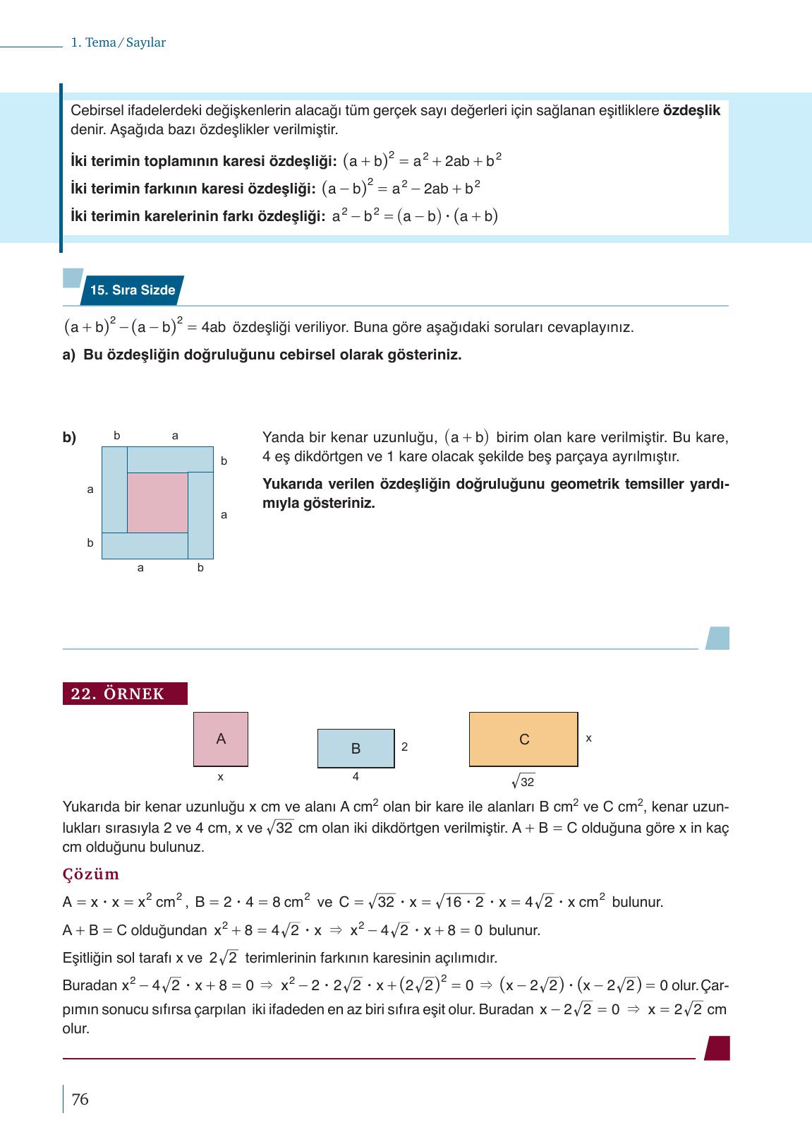 9. Sınıf Meb Yayınları Matematik Ders Kitabı 1. Kitap Sayfa 76 Cevapları