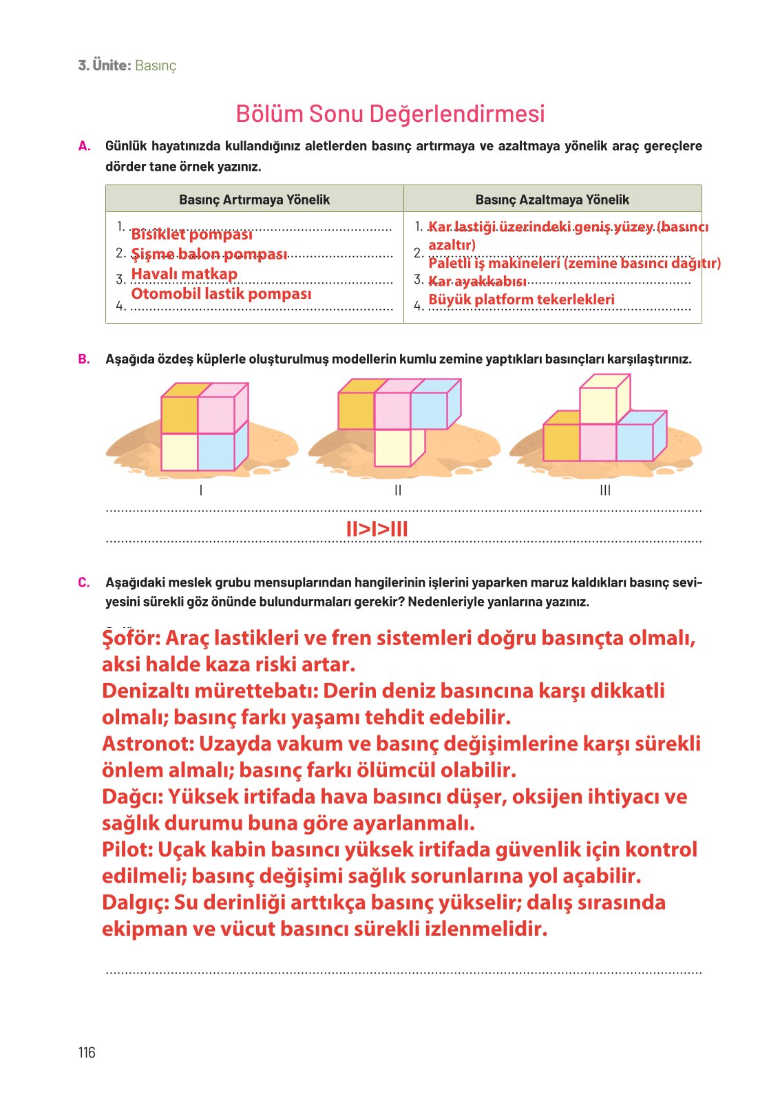 8. Sınıf Hecce Yayıncılık Fen Bilimleri Ders Kitabı Sayfa 116 Cevapları 8. Sınıf Hecce Yayıncılık Fen Bilimleri Ders Kitabı Sayfa 116 Cevapları