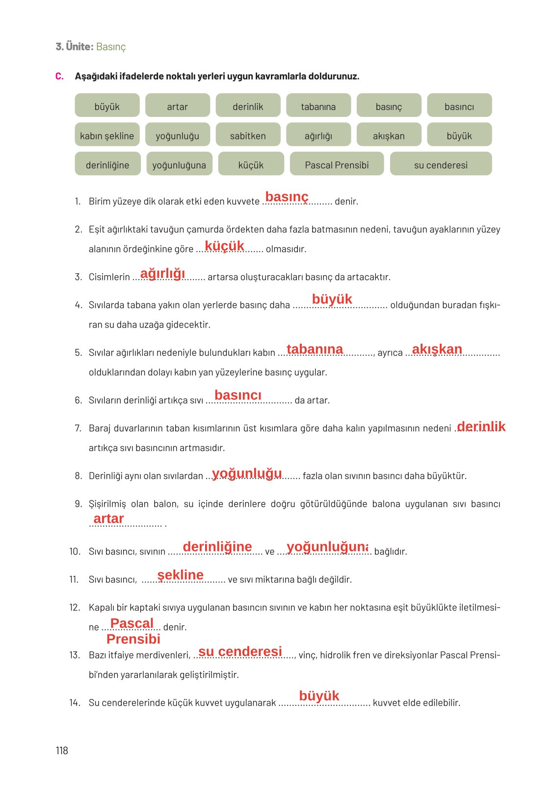 8. Sınıf Hecce Yayıncılık Fen Bilimleri Ders Kitabı Sayfa 118 Cevapları 8. Sınıf Hecce Yayıncılık Fen Bilimleri Ders Kitabı Sayfa 118 Cevapları