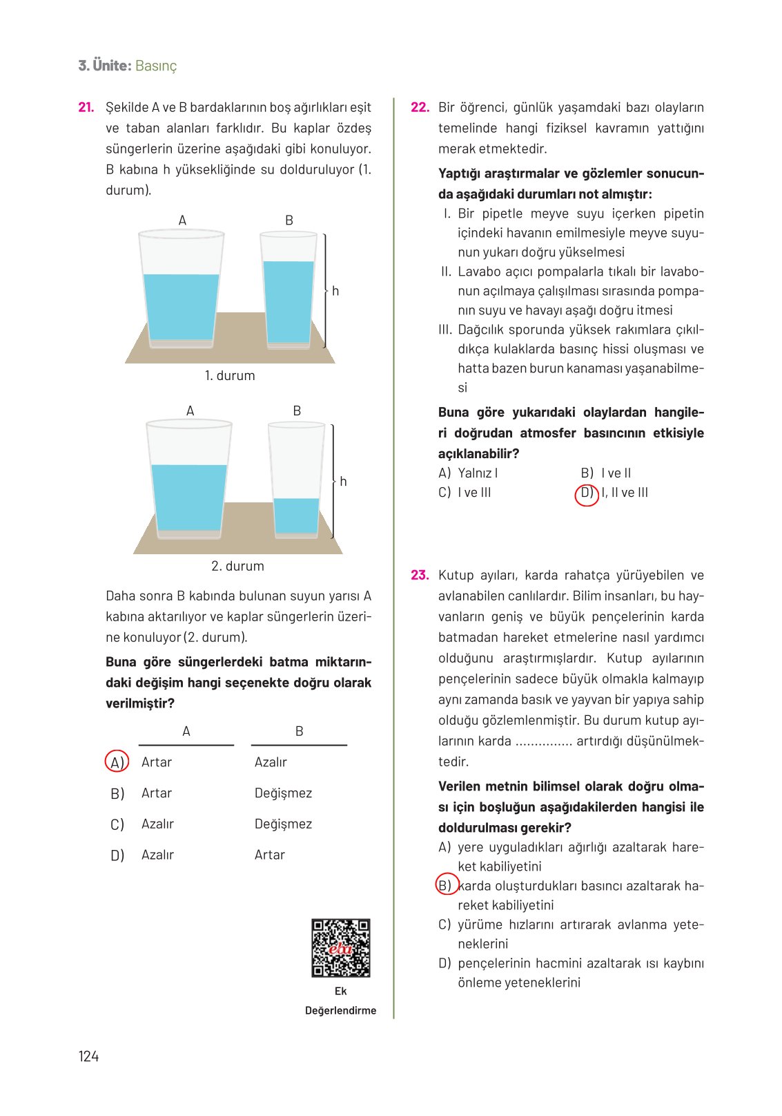 8. Sınıf Hecce Yayıncılık Fen Bilimleri Ders Kitabı Sayfa 124 Cevapları