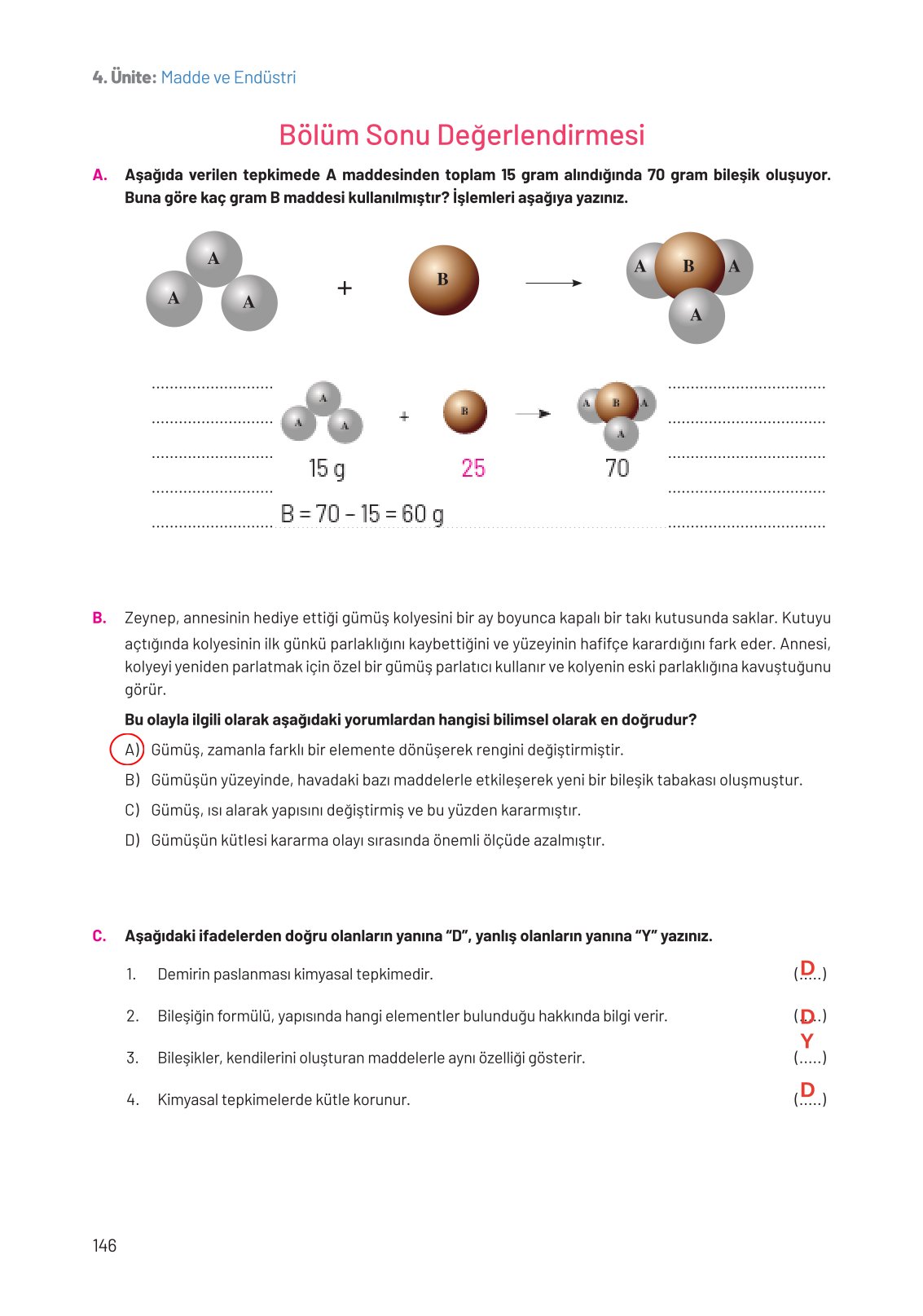 8. Sınıf Hecce Yayıncılık Fen Bilimleri Ders Kitabı Sayfa 146 Cevapları 8. Sınıf Hecce Yayıncılık Fen Bilimleri Ders Kitabı Sayfa 146 Cevapları