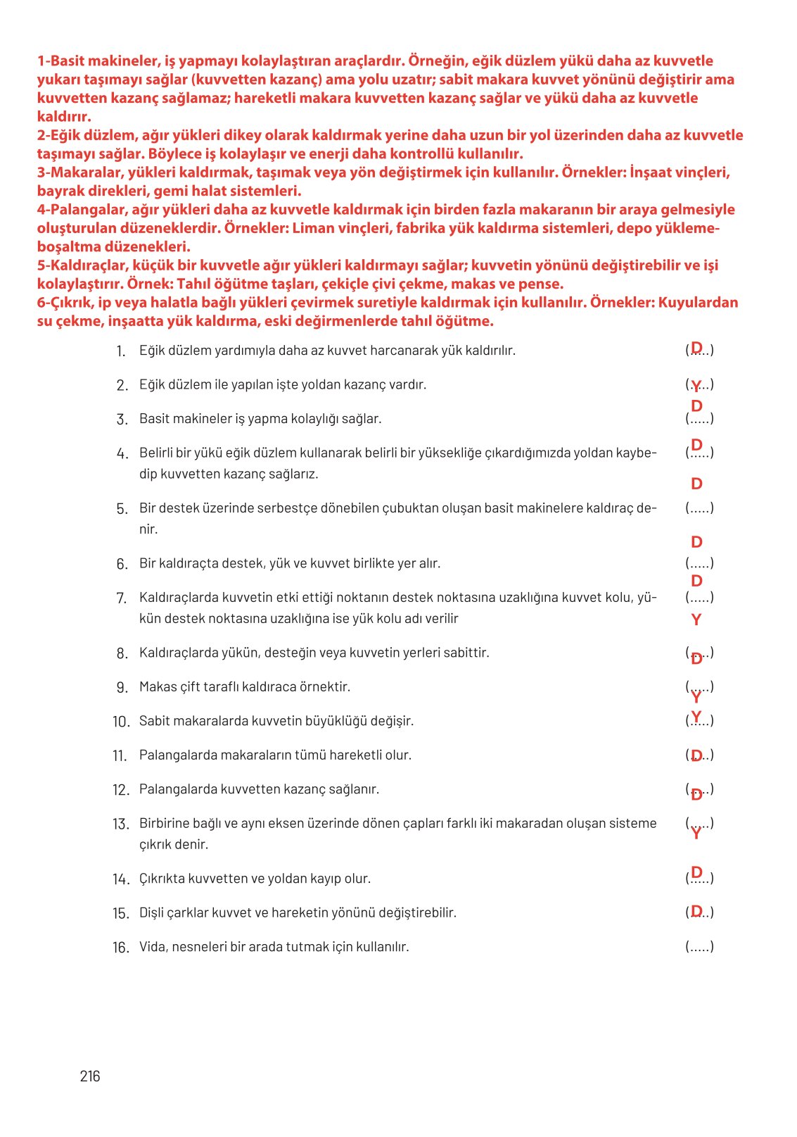 8. Sınıf Hecce Yayıncılık Fen Bilimleri Ders Kitabı Sayfa 216 Cevapları 8. Sınıf Hecce Yayıncılık Fen Bilimleri Ders Kitabı Sayfa 216 Cevapları