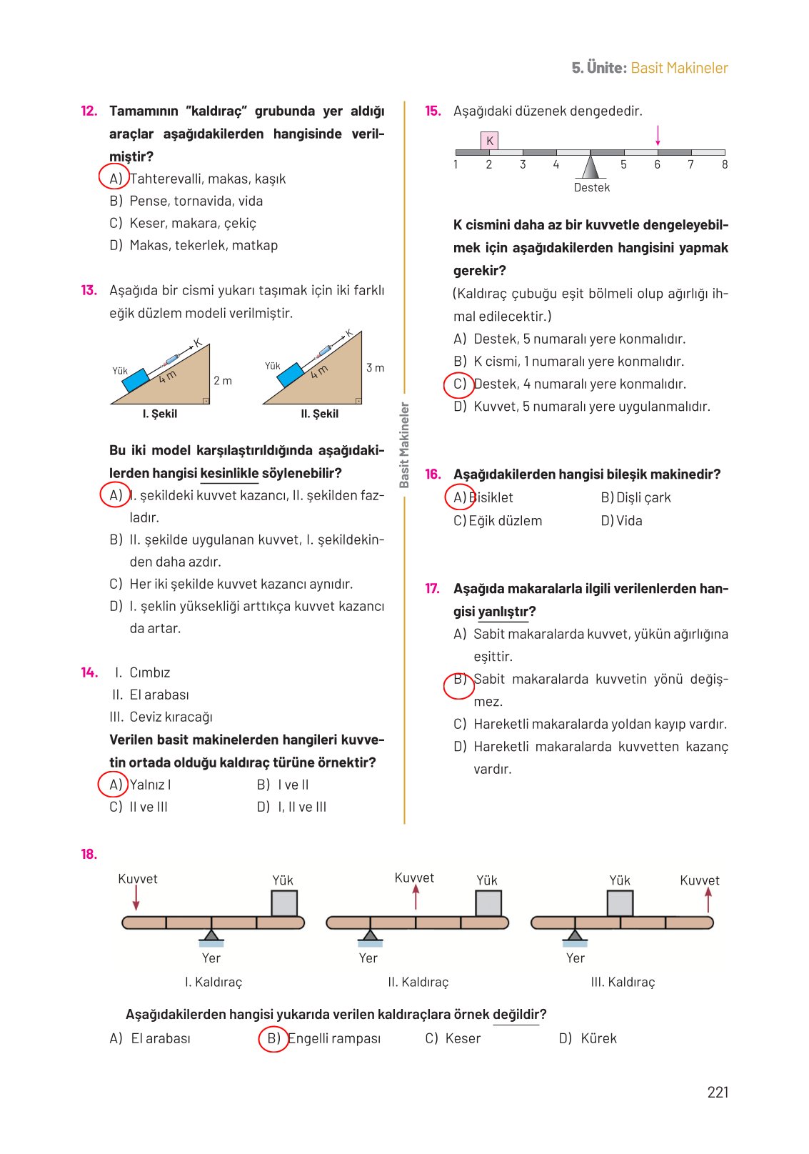 8. Sınıf Hecce Yayıncılık Fen Bilimleri Ders Kitabı Sayfa 221 Cevapları